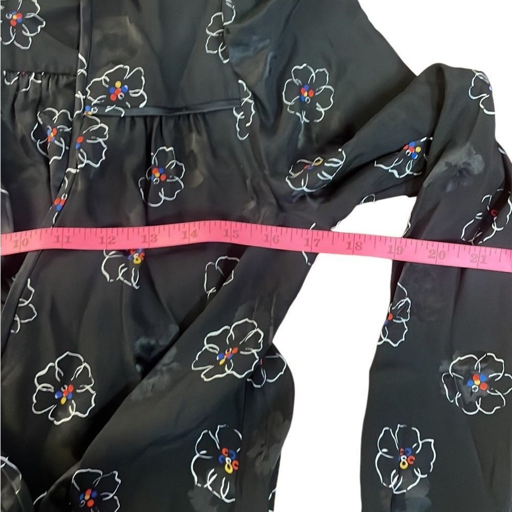Veronica Beard Veronica Beard Anders Dress Black Silk Stretch Floral Long S Size S / US 4 / IT 40 - 8 Thumbnail