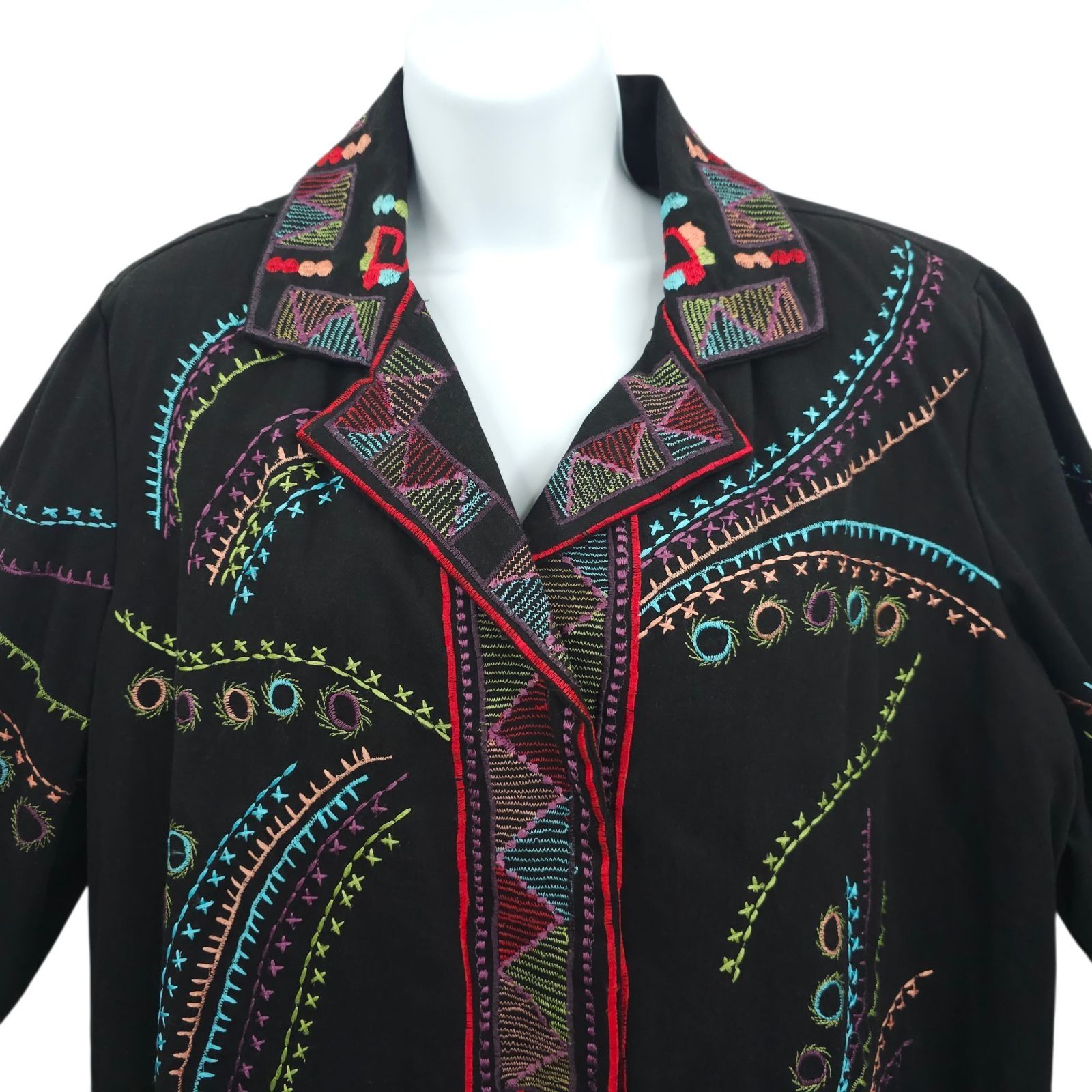 Other Yak Magik Embroidered Jacket XL Art to Wear Boho Cotton Size XL / US 12-14 / IT 48-50 - 11 Thumbnail