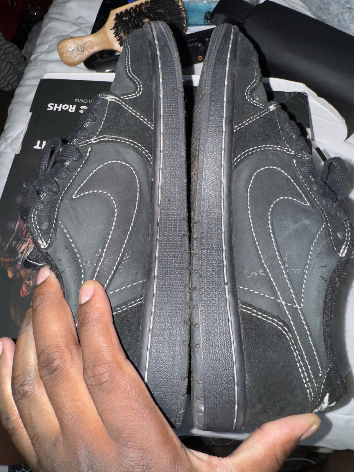 Nike × Travis Scott Travis Scott Black Phantom 1s Size US 7.5 / EU 40-41 - 4 Thumbnail