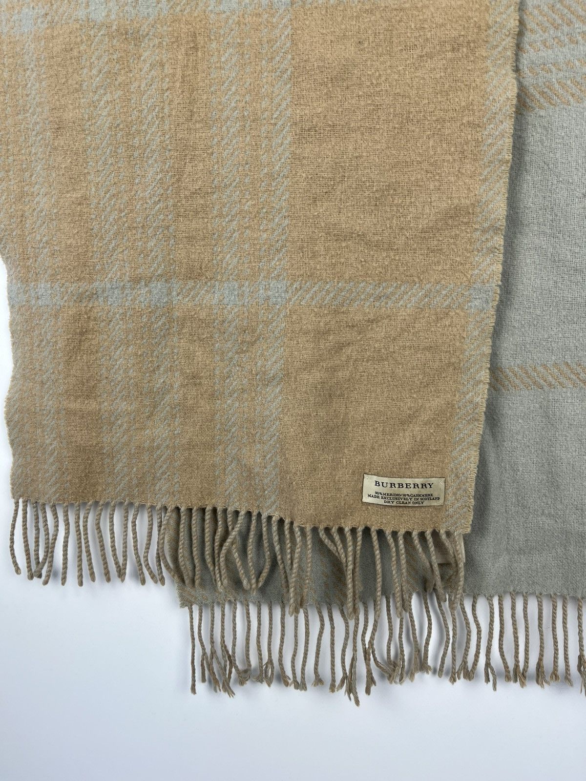 Burberry BURBERRY Wool Merino Cashmere Nova Check Monogram Scarf Size ONE SIZE - 3 Thumbnail