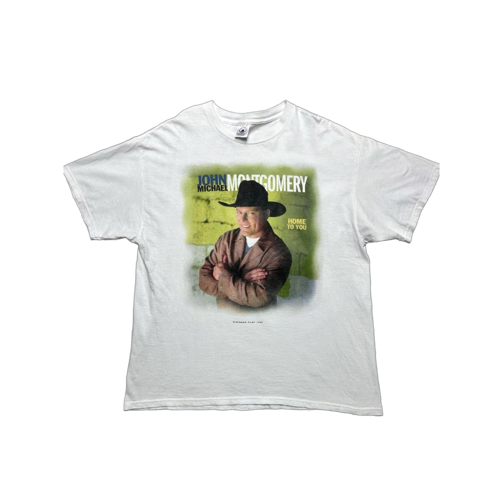 Delta VINTAGE 90s John Michael Montgomery Home to You Delta T-Shirt Men XL White Size US XL / EU 56 / 4 - 1 Thumbnail