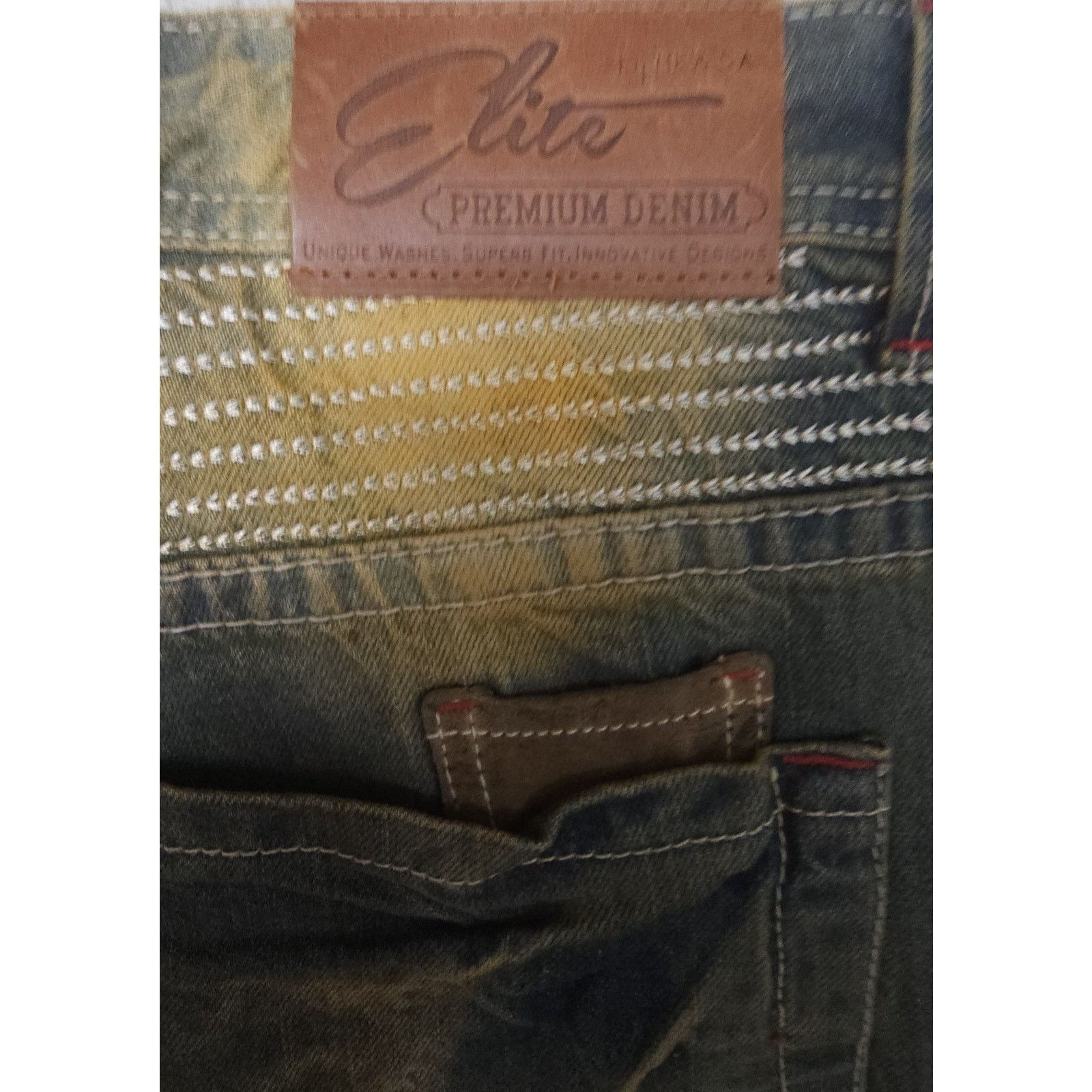 Other Elite Premium Mens Denim Zip Pocket Distressed Jeans 34×32 Size US 34 / EU 50 - 6 Thumbnail