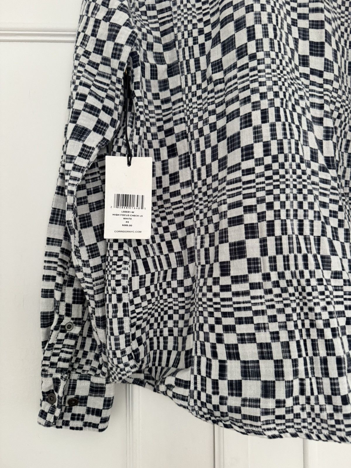 Corridor Corridor High Focus Check Long Sleeve Small White Navy Size US XS / EU 42 / 0 - 10 Thumbnail