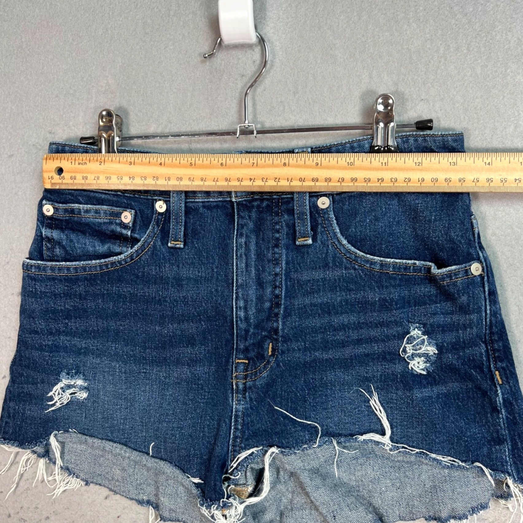 Madewell MADewell Curvy High-Rise Denim Shorts Cut-Off Distressed Frayed Hem Adult Womens Size 27 Blue Size 27" / US 4 / IT 40 - 6 Thumbnail