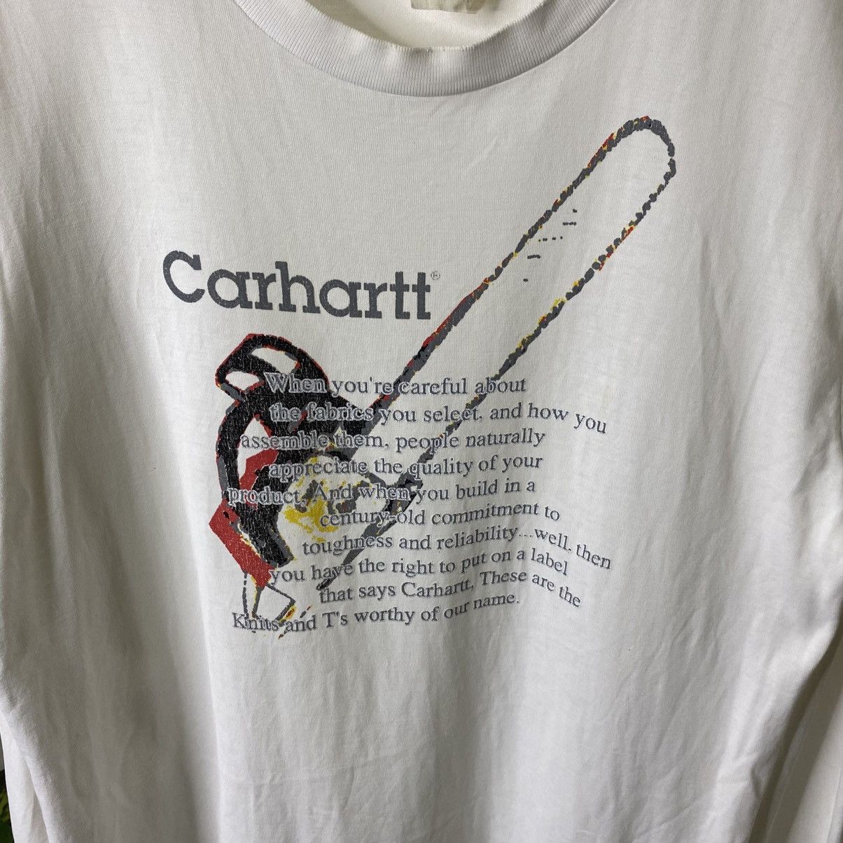 Carhartt Vintage Y2K Carhartt Chainsaw Massacre Style LS T Shirt Size US L / EU 52-54 / 3 - 2 Thumbnail
