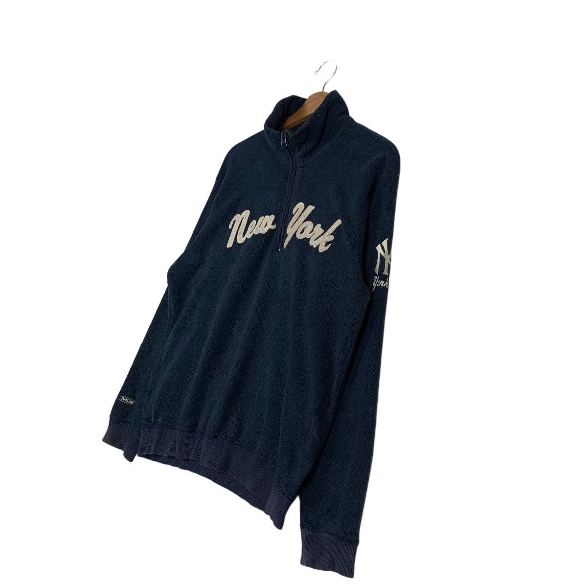 Japanese Brand MLB NY YANKEES BIG LOGO HALF ZIP FLEECE SWEATSHIRT #0145-C8 Size US M / EU 48-50 / 2 - 2 Thumbnail