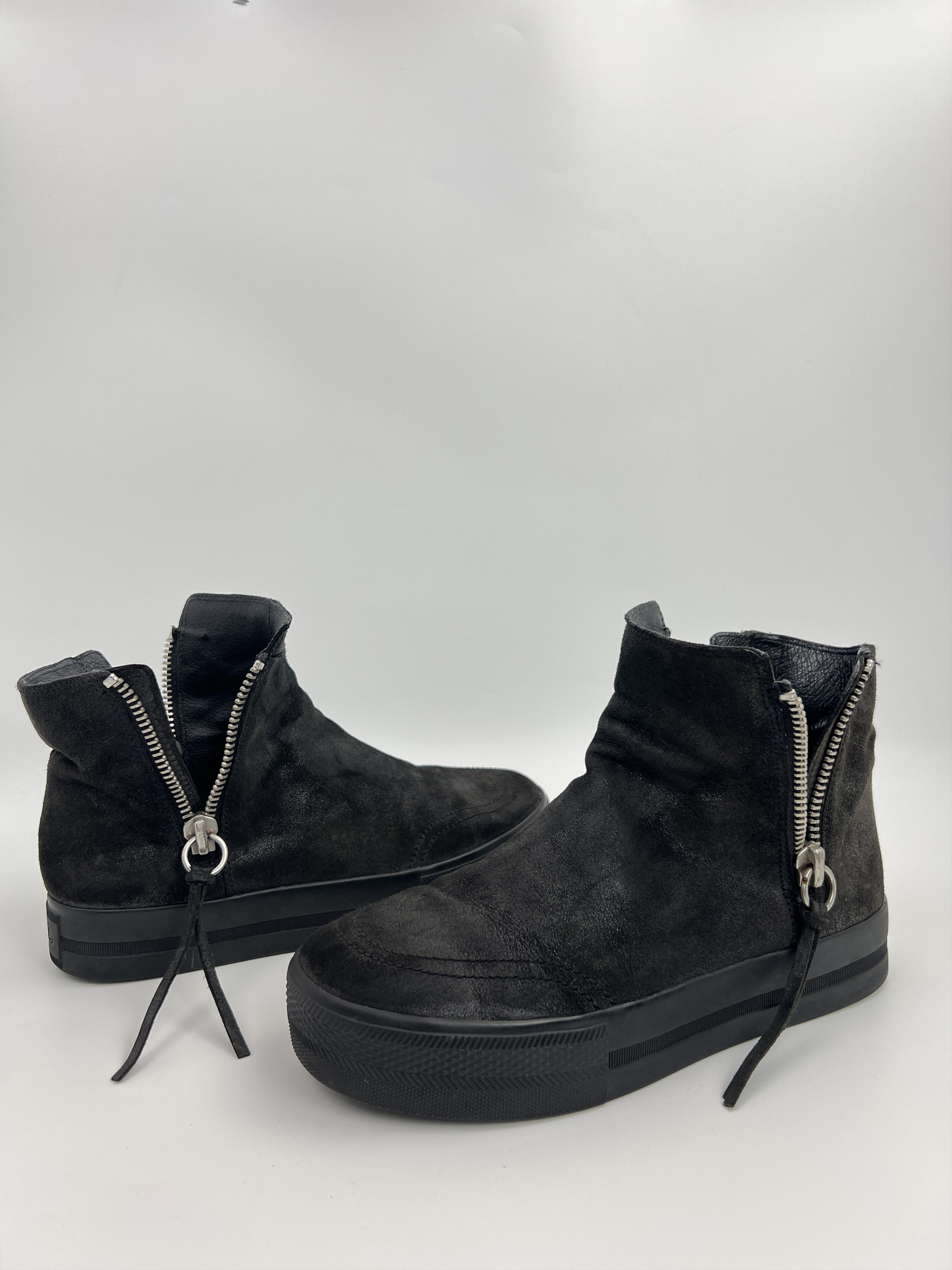 ASH Y2K ASH Black Leather Ankle Boots Zippers Avant Garde Style Size US 9 / IT 39 - 9 Thumbnail