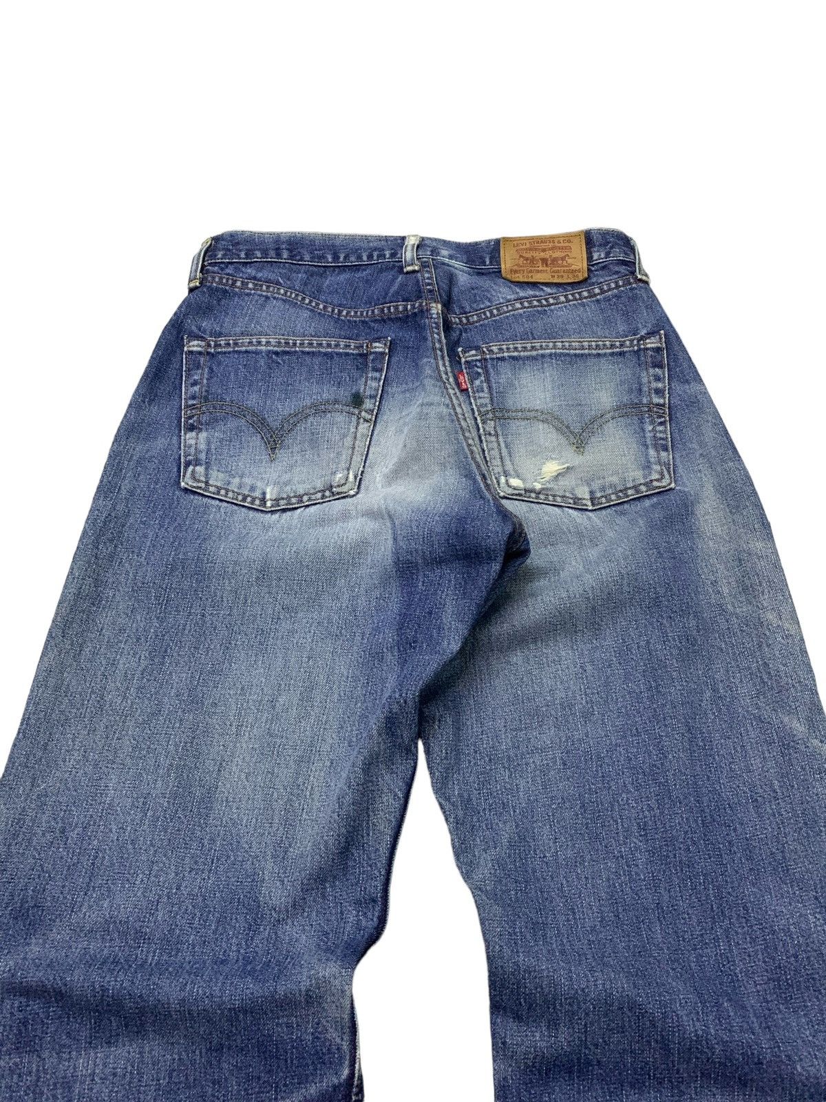 Levi's × Vintage Vintage Levis 504 Selvedge Baggy Cut Distressed Jeans Size US 30 / EU 46 - 13 Thumbnail