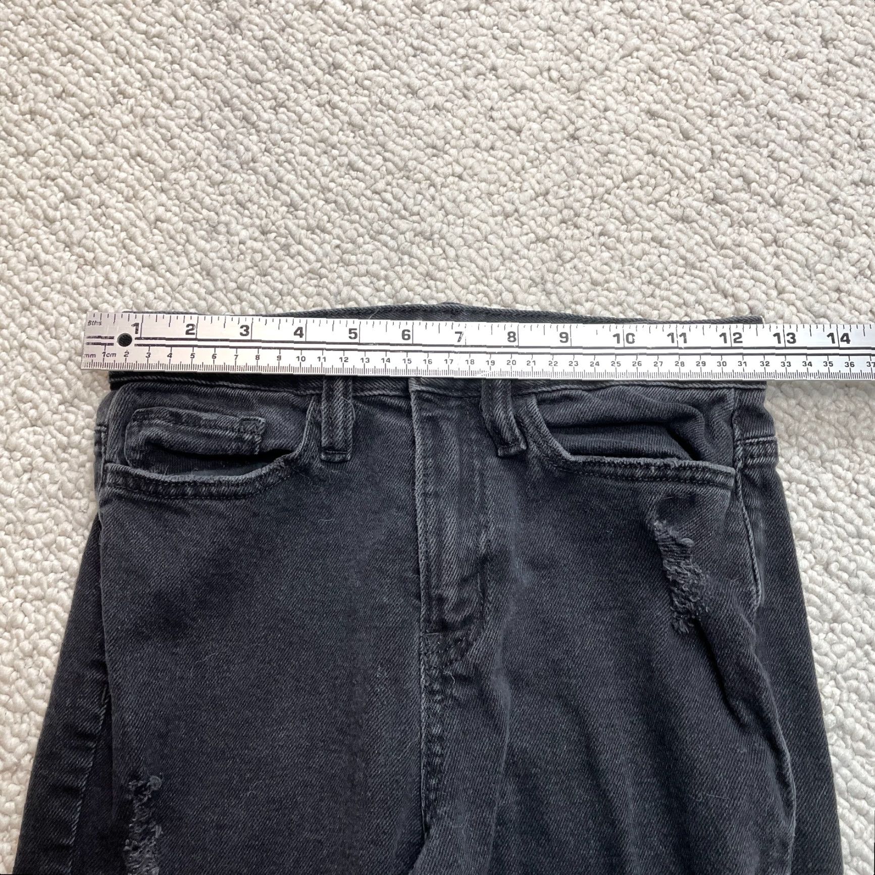 Vintage SO Distressed Mom Jeans Juniors 0 Black Denim High Rise Slim Fit 26x26 Solid Jeans Womens Size 26" / US 2 / IT 38 - 6 Thumbnail