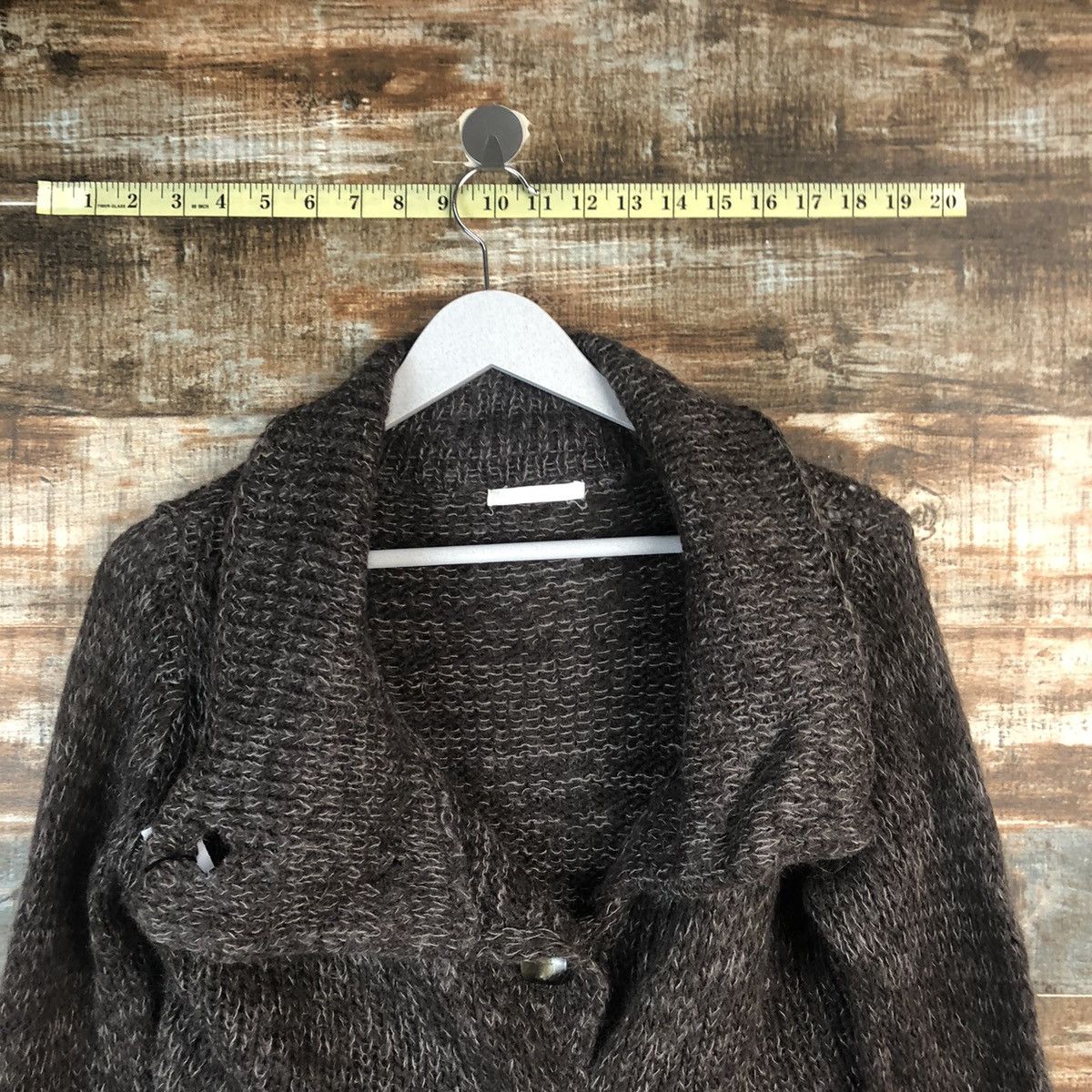 ABAHOUSE × Homespun Knitwear Abahouse Brown Cardigan mohair shaggy fur Knitwear #A2262 Size M / US 6-8 / IT 42-44 - 4 Thumbnail