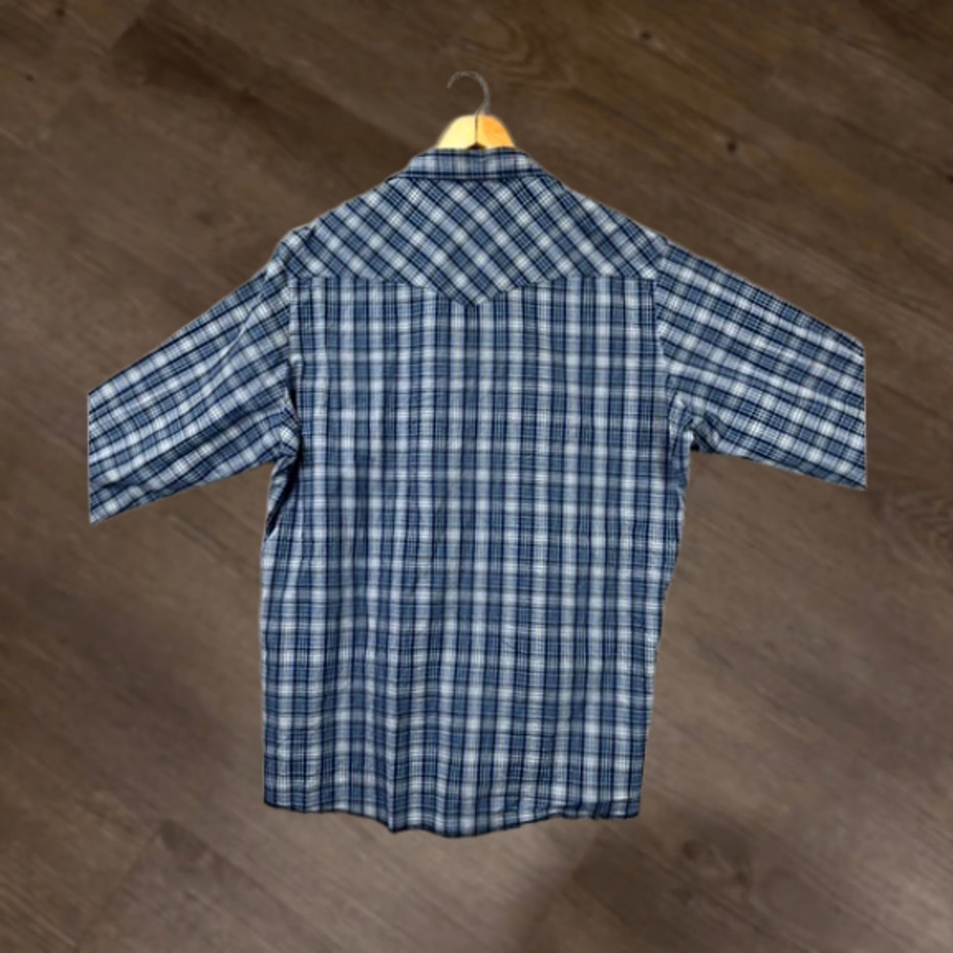 Wrangler VINTAGE Wrangler Western Shirt Mens 2XT Tall Blue Plaid Pearl Snap Button Up Shirt Size US XXL / EU 58 / 5 - 1 Thumbnail