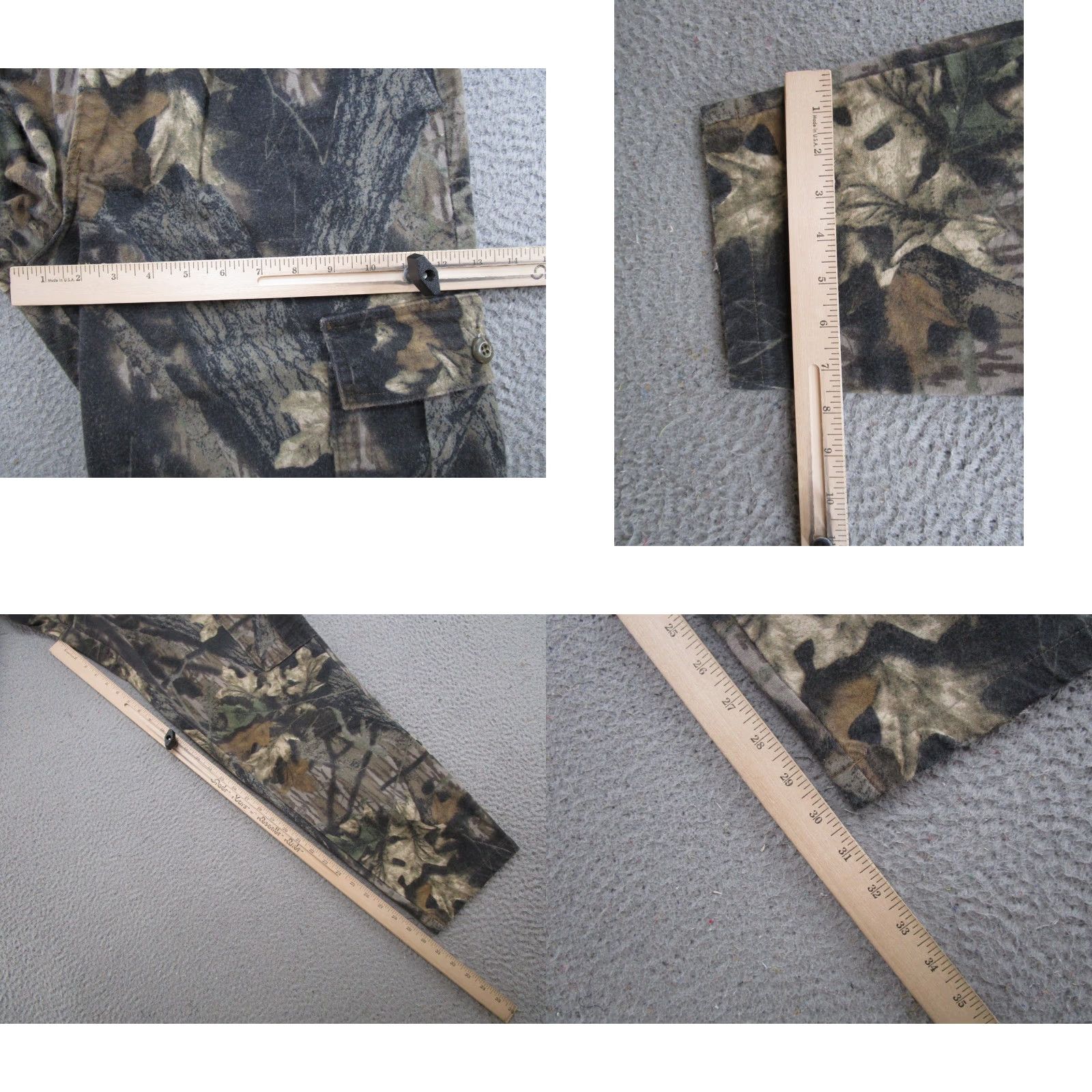 Vintage VTG Mossy Oak Camo Cargo Pants Men’s Large 30x30 Made In USA Forest Floor 90s Mens Pants Camouflage Cargo Pocket Straight Flat Front Cotton Canvas USA Size US 33 - 8 Thumbnail