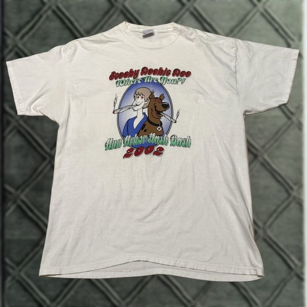 Hanes VINTAGE Scooby Doo x Ann Arbor Hash Bash Shirt XL Shaggy Marijuana Weed Pot Hanes Size US XL / EU 56 / 4 - 1 Thumbnail
