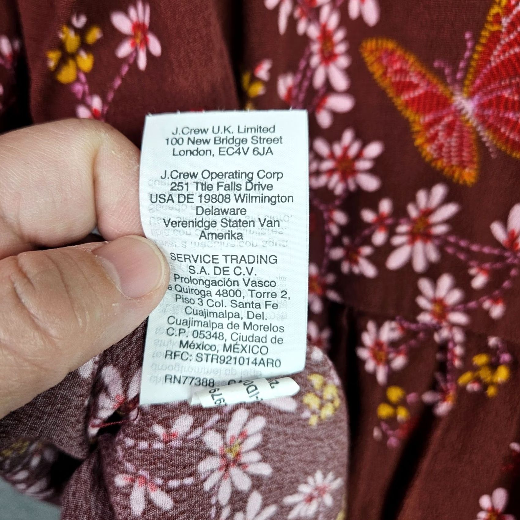 Madewell Madewell Women's Blouse Floral V-Neck Short Sleeve Rust Brown Size 20 Regular Size 3XL / US 20-22 - 4 Thumbnail