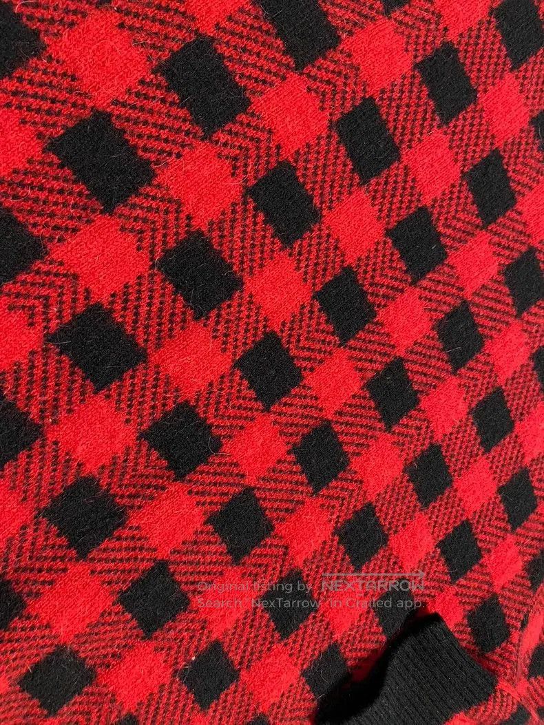 Saint Laurent Paris Saint Laurent Paris Red Black Check Sweater. Size US XL / EU 56 / 4 - 4 Thumbnail