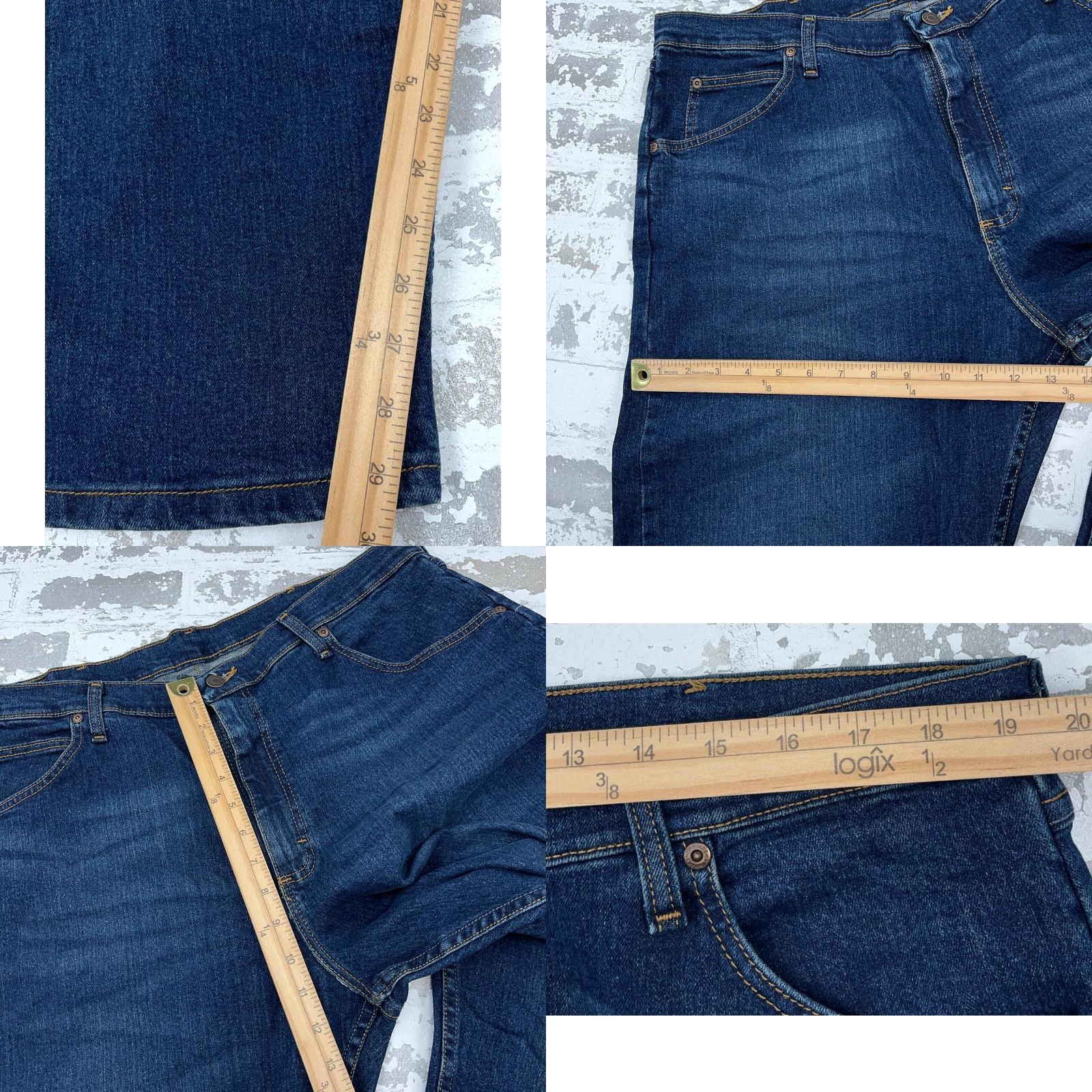 Wrangler Wrangler Jeans Men 38x30 Relaxed Fit Straight Leg Dark Wash Premium 5 Star Baggy Size US 38 / EU 54 - 8 Thumbnail