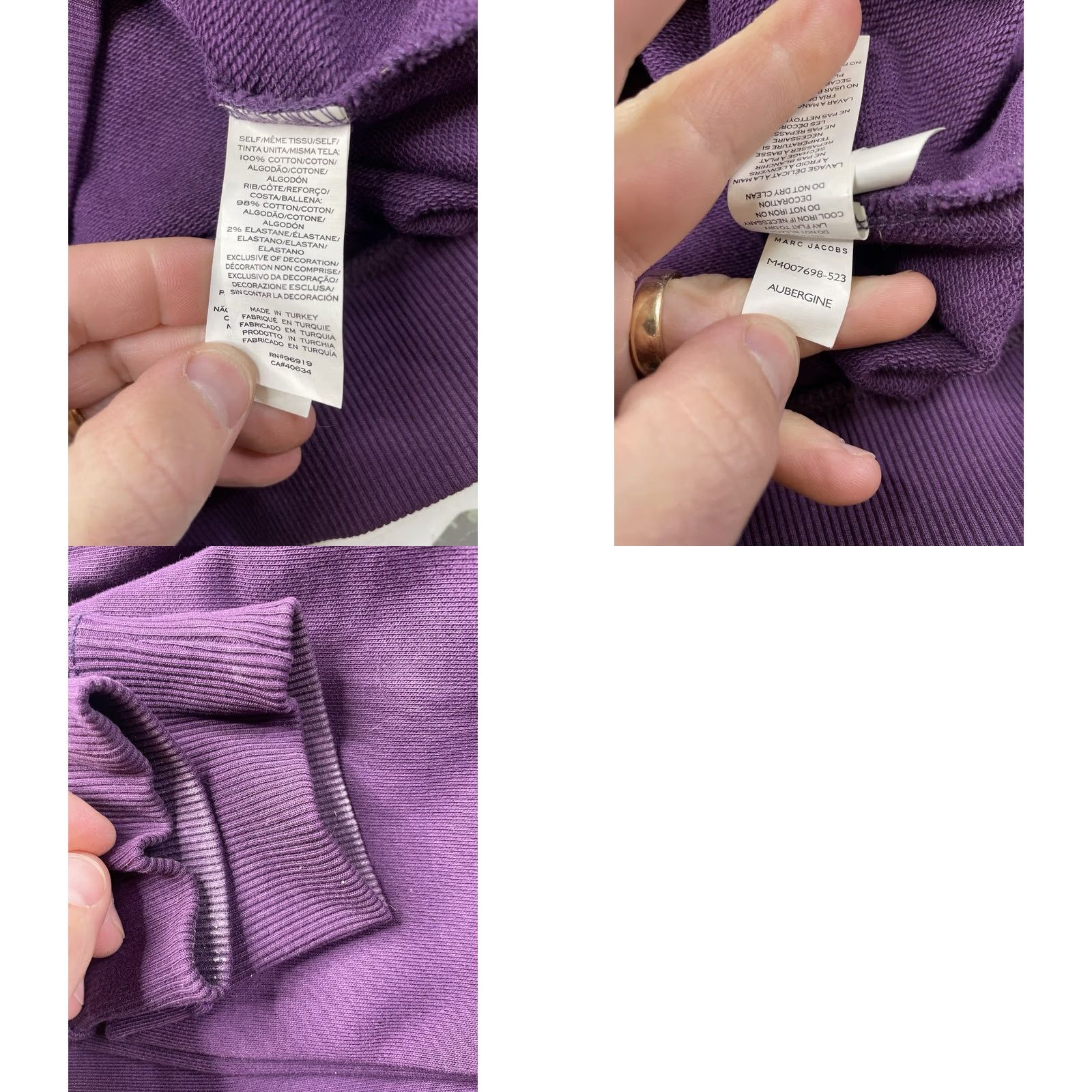 Marc Jacobs VINTAGE Marc Jacobs Purple Embellished Logo Sweatshirt Sequin Graphic Womens Size S Size S / US 4 / IT 40 - 8 Thumbnail
