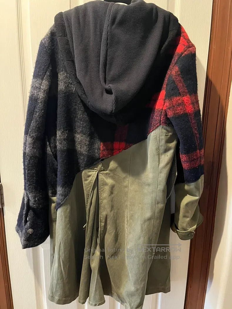 Greg Lauren Greg Lauren Red and black cashmere blend patchwork overcoa Size US M / EU 48-50 / 2 - 3 Thumbnail