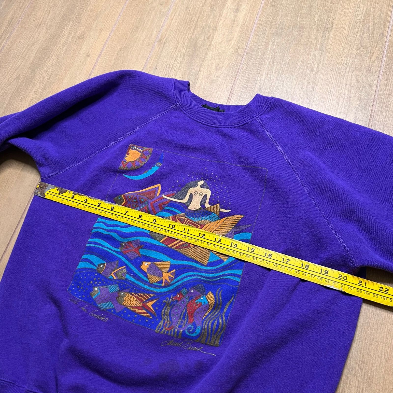 Hanes Vintage Susan Brack Purple Art Sweatshirt Made USA Large 90s Size L / US 10 / IT 46 - 5 Thumbnail
