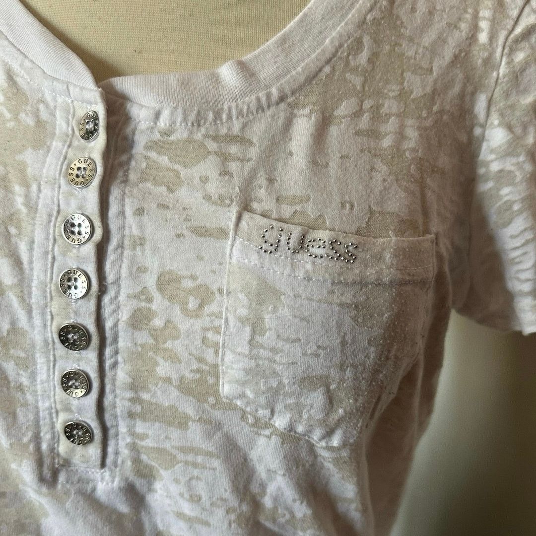 Guess guess white mesh bedazzled shirt Size L / US 10 / IT 46 - 2 Thumbnail