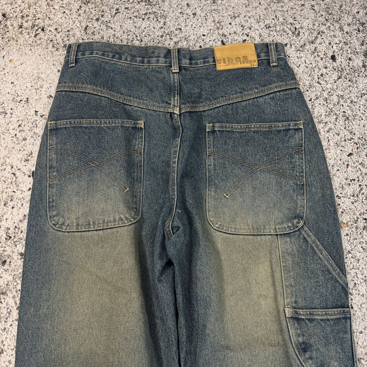 Vintage 90s Faded Vibes Jeans Baggy Wide Leg Skater Denim ERD Grunge Size US 34 / EU 50 - 6 Thumbnail