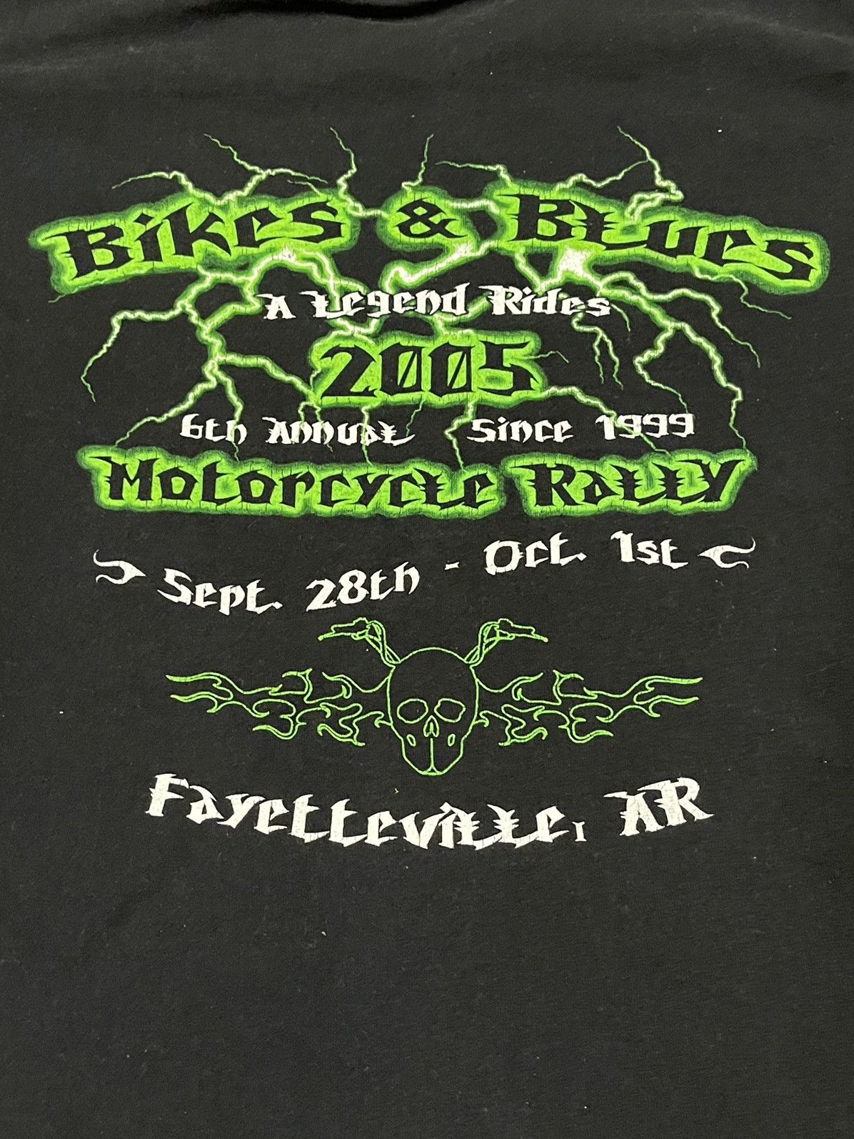 Harley Davidson × Vintage CRAZY Y2K Bikes & Blues Motorcycle Lightning Skeleton Tee Size US L / EU 52-54 / 3 - 4 Thumbnail