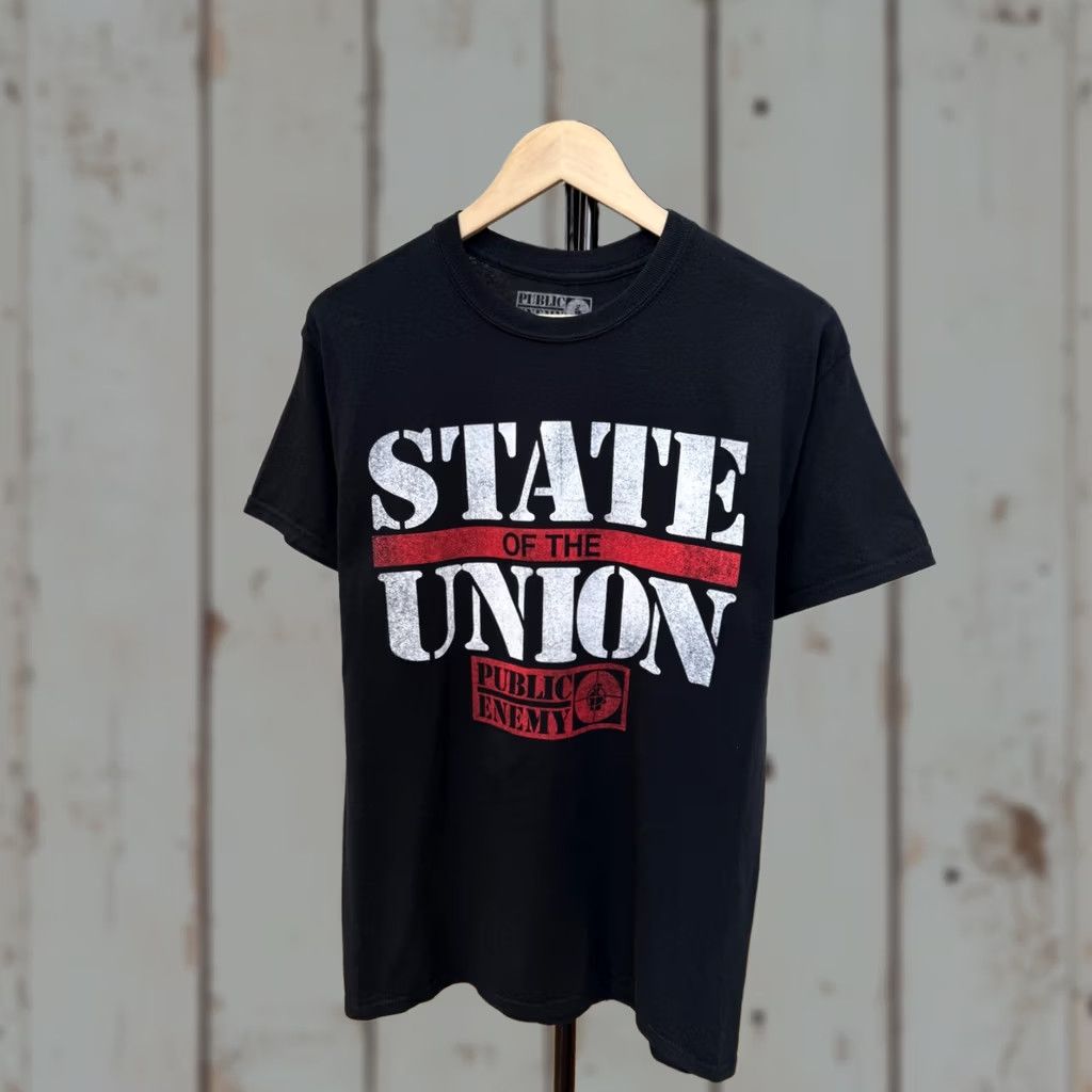 Vintage Public Enemy Y2K State of the Union STFU T-Shirt M Black Mens Shirt Size US M / EU 48-50 / 2 - 1 Thumbnail