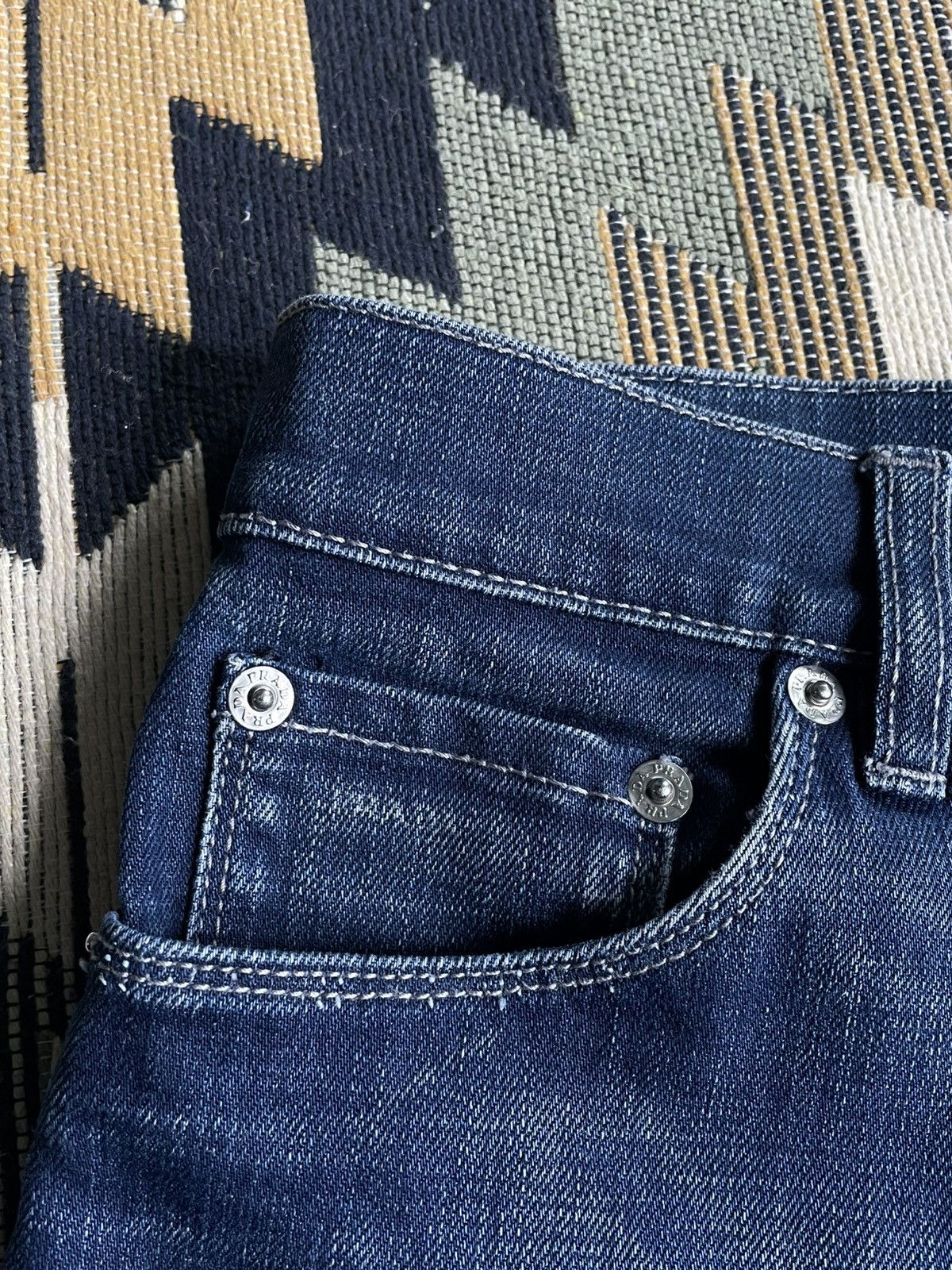 Vintage Vintage Prada Baggy Y2K Denim Flared Jeans Size 30" / US 8 / IT 44 - 9 Thumbnail