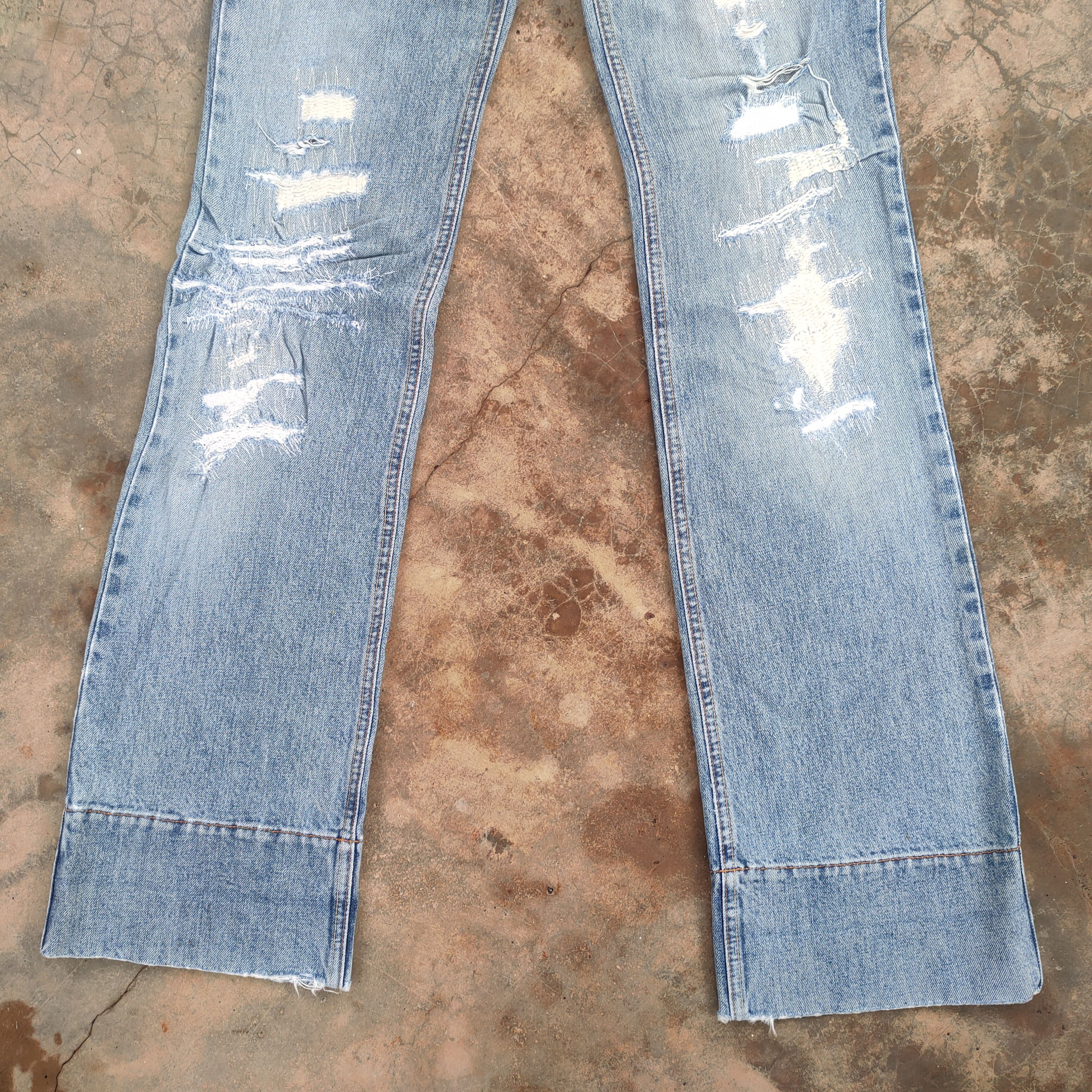 Dolce & Gabbana FLARE💥 DOLCE & GABBANA FADED WOMAN RIPPED DENIM JEAN PANTS Size US 28 / EU 44 - 4 Thumbnail
