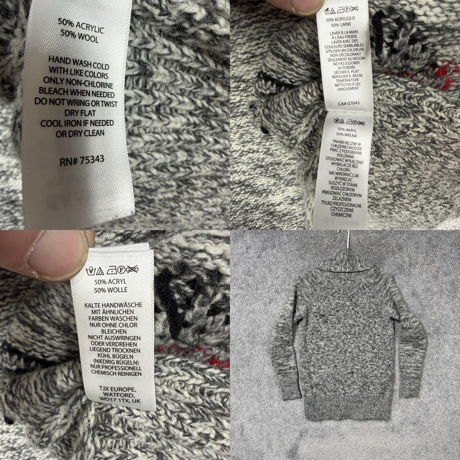 Vintage Cambridge Dry Goods Cardigan Sweater Womens L Gray Raglan Knit Full Zip Winter Ski Vintage No Size L / US 10 / IT 46 - 8 Thumbnail