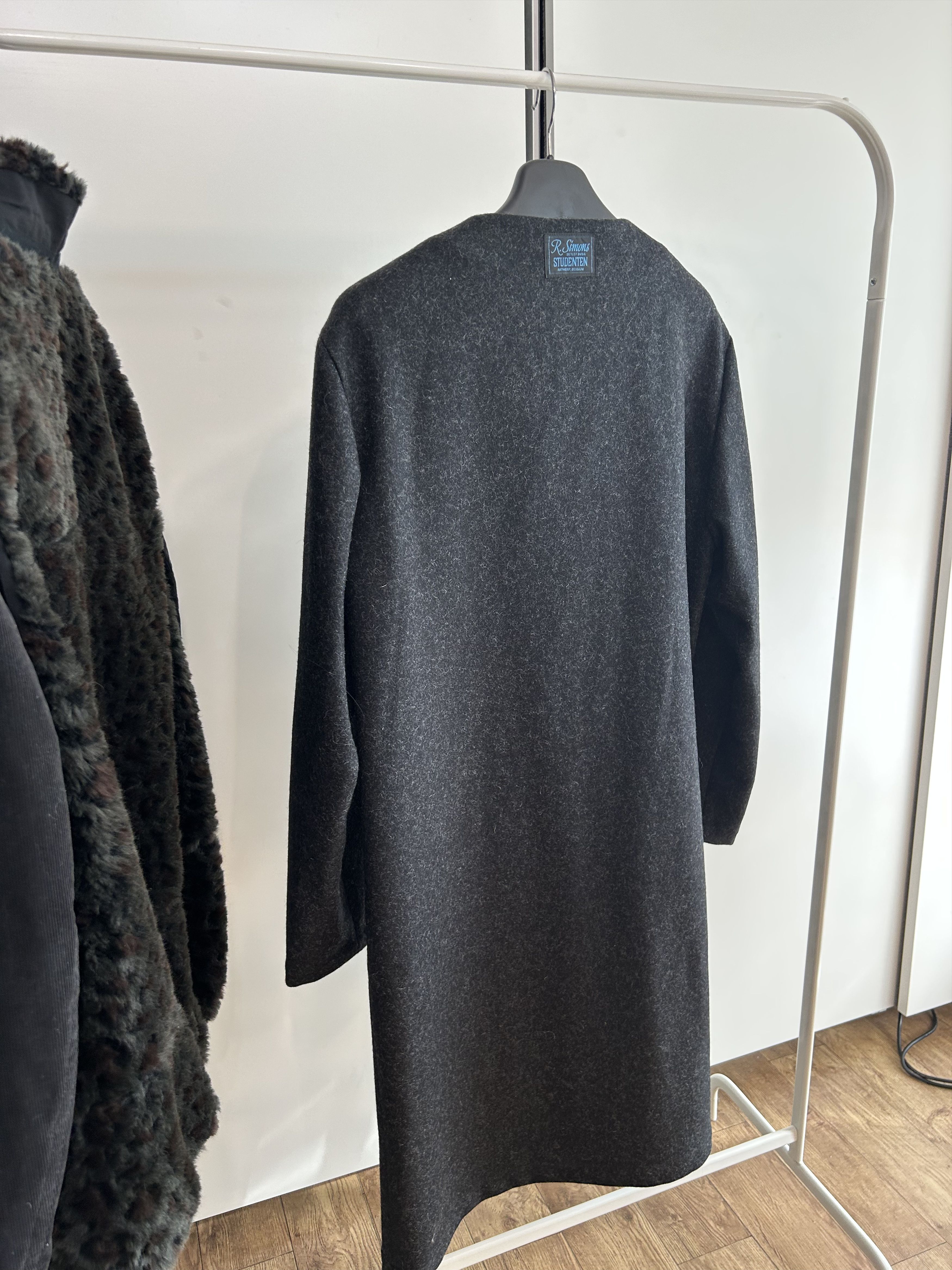 Raf Simons RAF SIMONS A/W 20 Collarless Wool Melton Coat Size US M / EU 48-50 / 2 - 6 Thumbnail