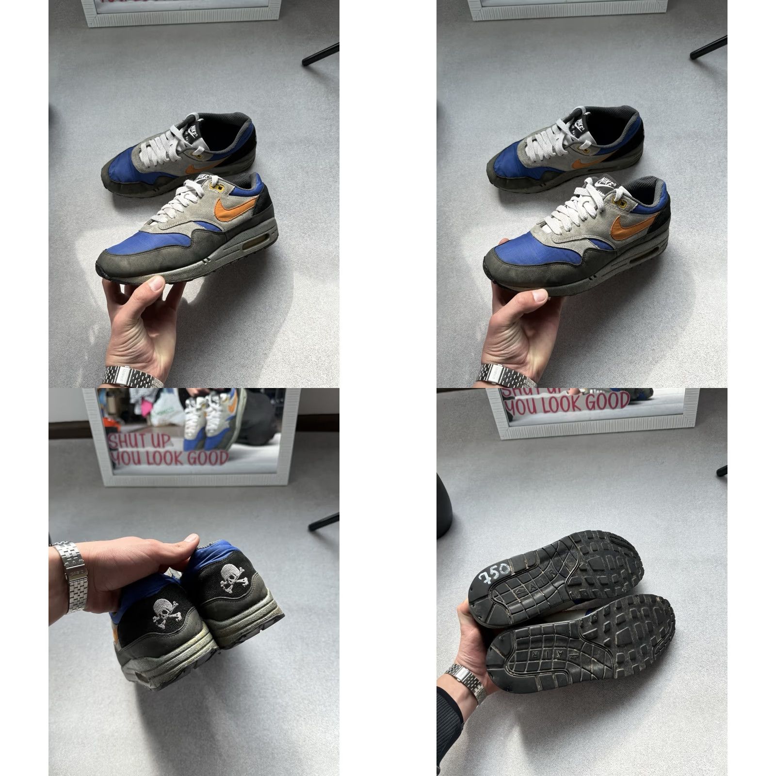 Nike Nike Air Max 1 Skulls Pack Old Royal Black Anthracite 307133-481 RARE Size US 8 Mens Sneakers Air Max 1 Skulls Vintage 2007 Size US 8 / EU 41 - 8 Thumbnail