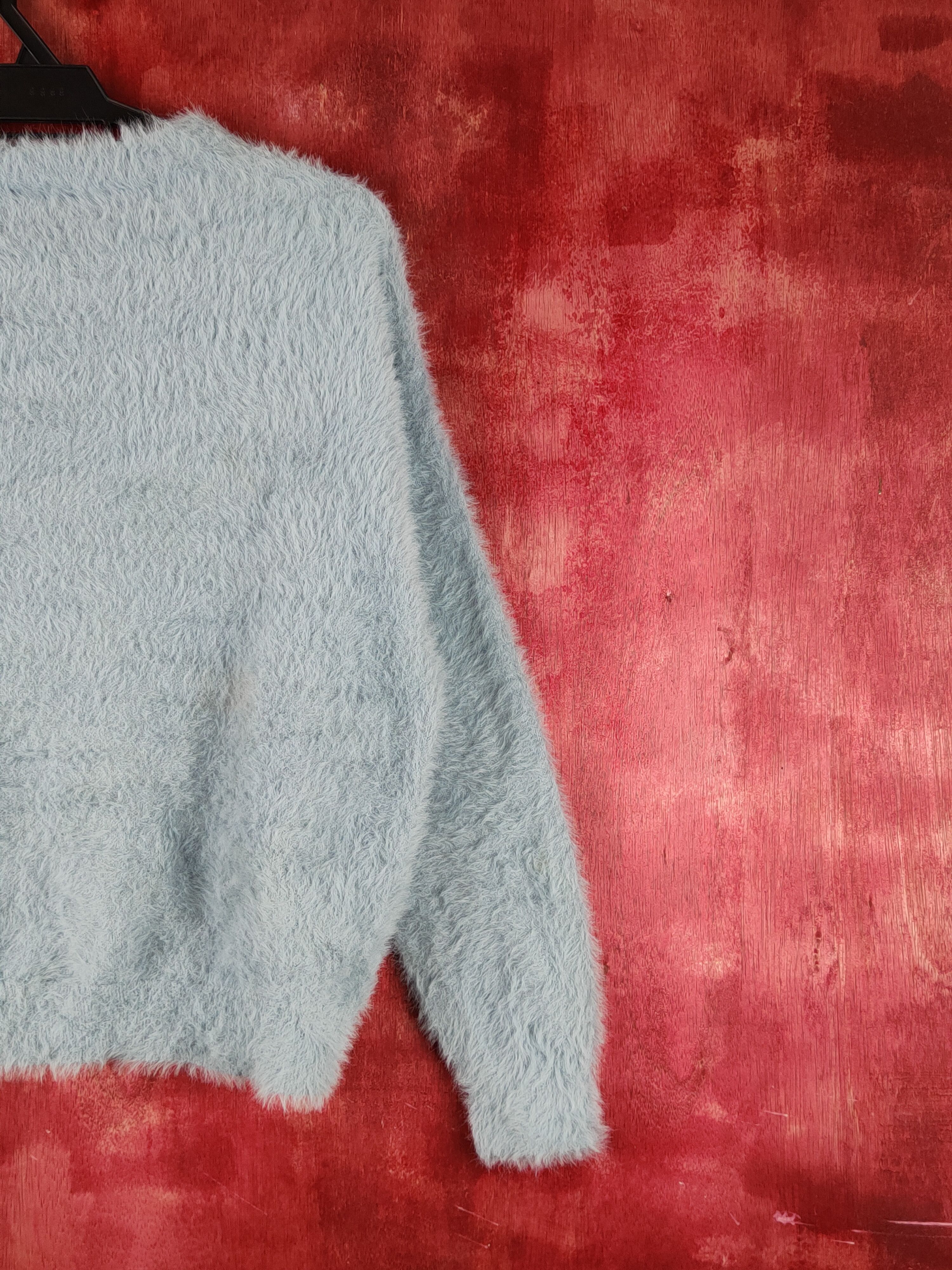 Homespun Knitwear Esseme Blue Shag Shaggy Fur Mohair Knitwear #S1969 Size L / US 10 / IT 46 - 9 Thumbnail