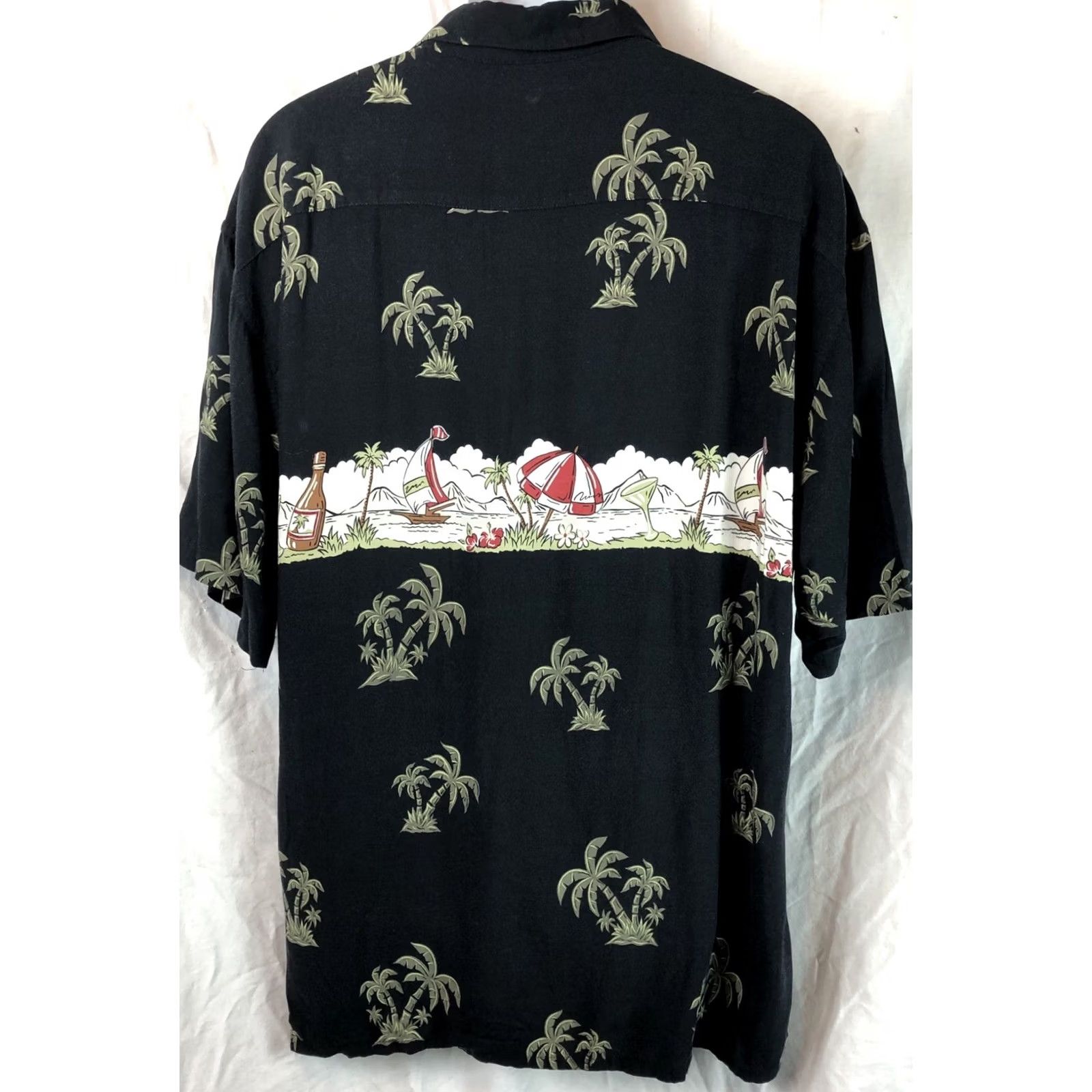Etro Vintage Hawaiian Shirt XL Black Rayon ButtonUp Retro Party Drink Luau Beach Size US XL / EU 56 / 4 - 3 Thumbnail