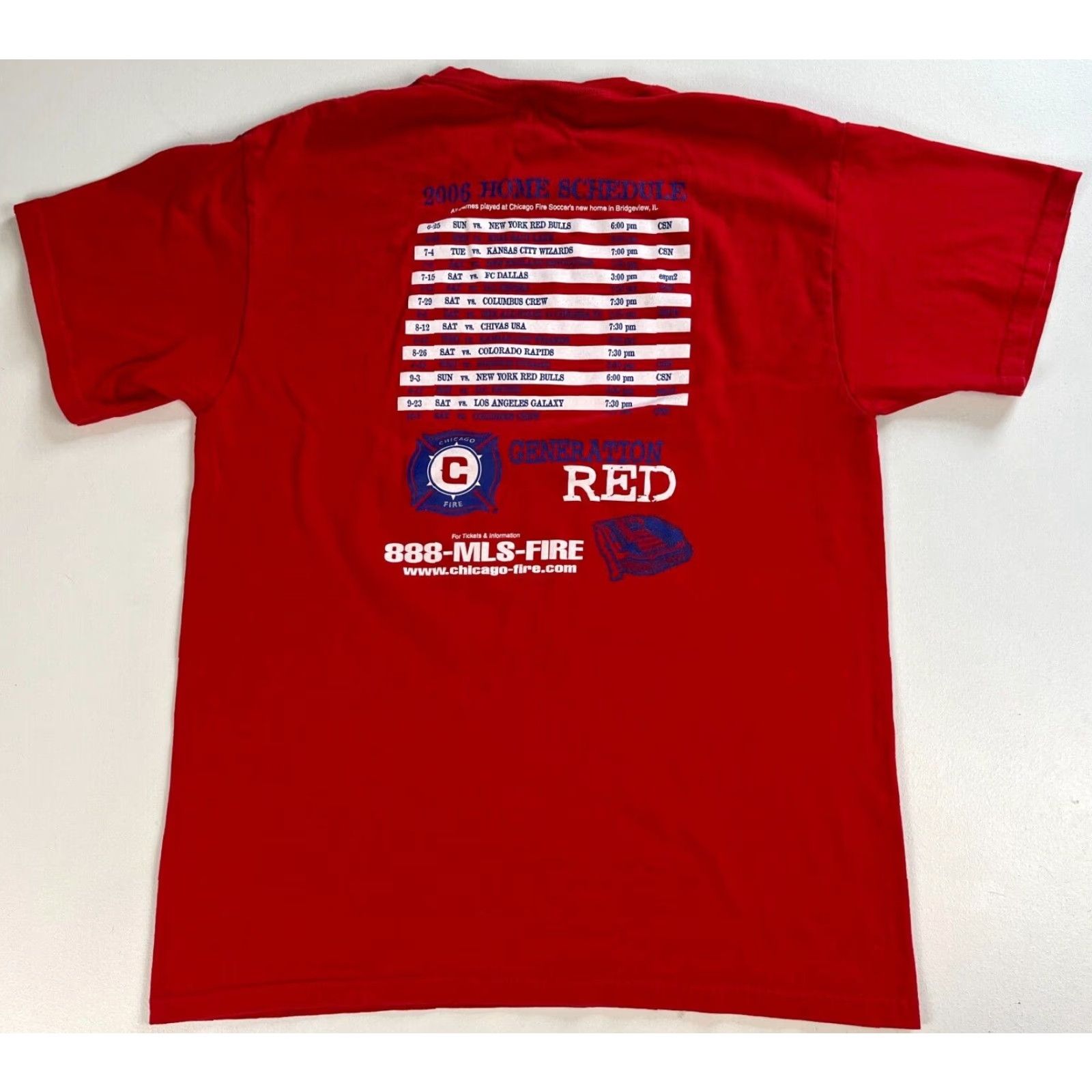 Fruit Of The Loom Vintage Chicago Fire Soccer Club Generation Red T-Shirt MLS Sz L Mens Size US L / EU 52-54 / 3 - 2 Thumbnail