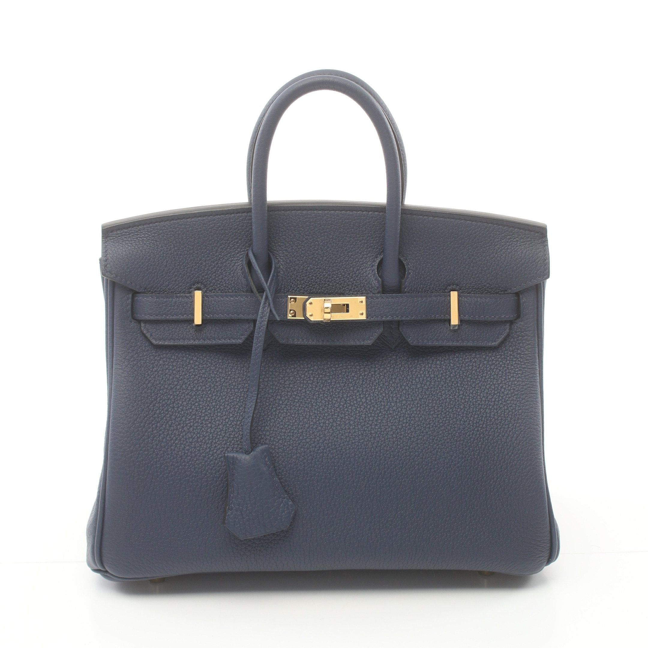Hermes Hermes Birkin 25 Broodmalt Handbag Togo Dark Blue Gold Hardware Double Engraved Size ONE SIZE - 1 Thumbnail
