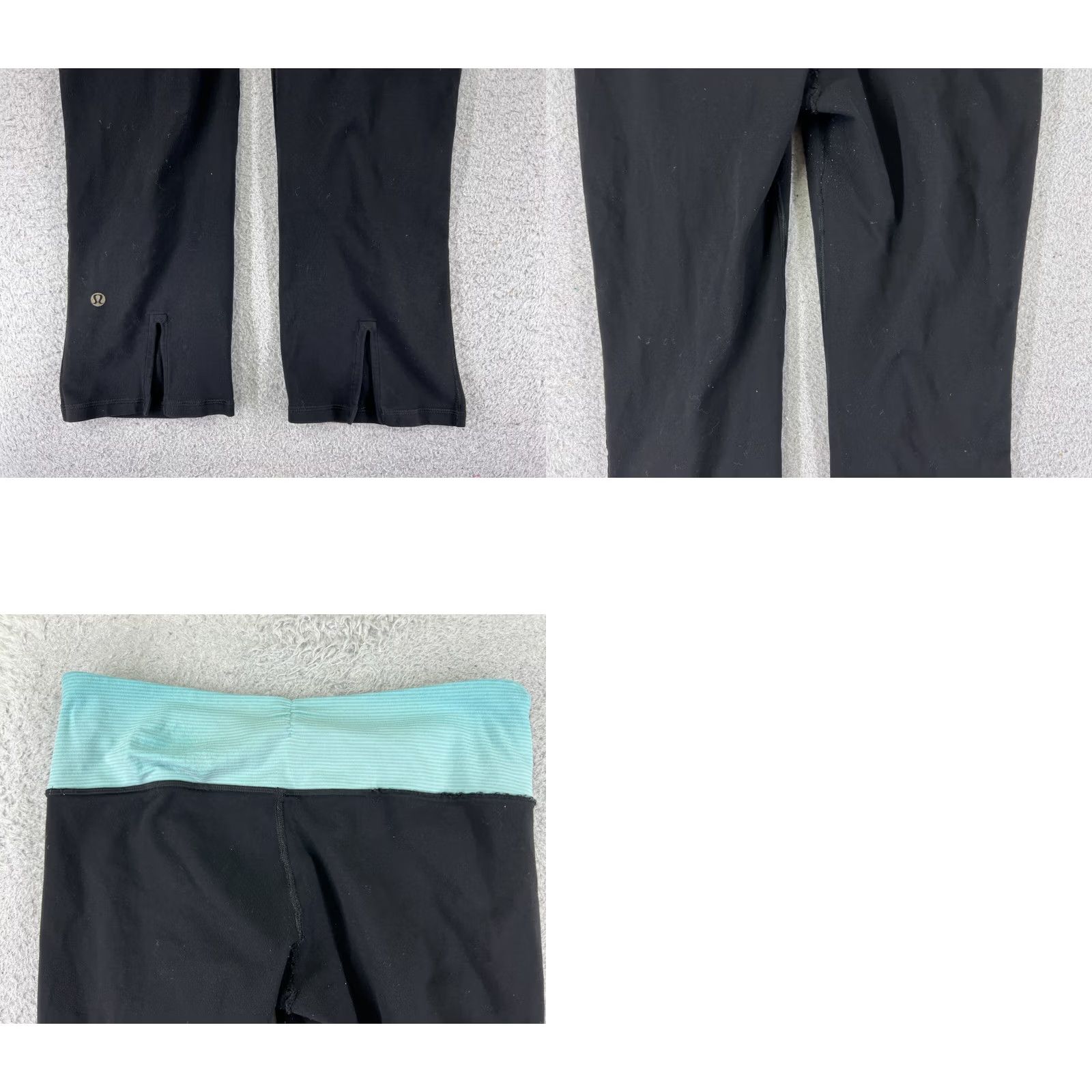 Lululemon Lululemon Pants Womens Black Blue 8 Tadasana Slit Crop Yoga Luon Fabric Size 30" / US 8 / IT 44 - 9 Thumbnail
