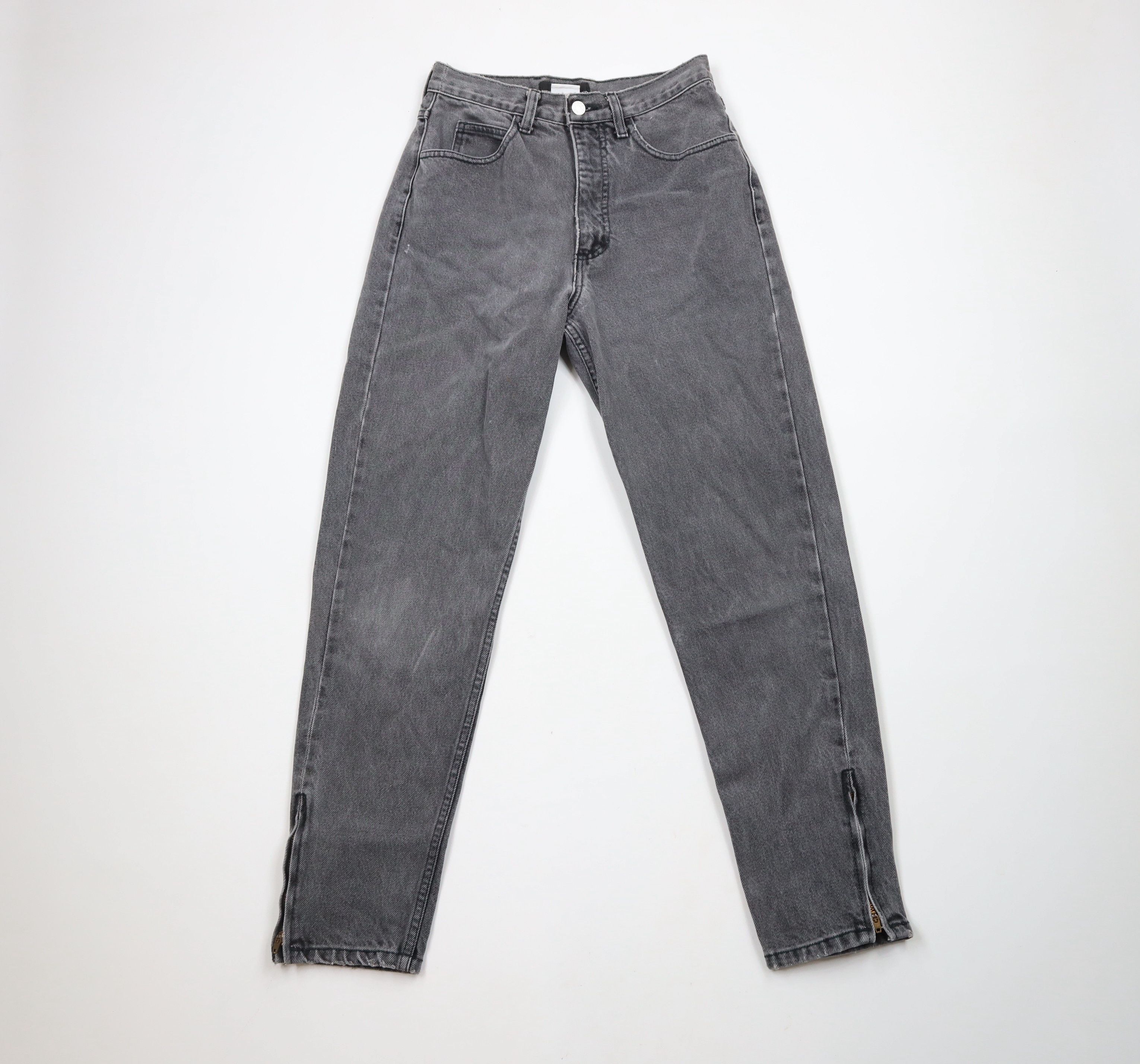 Guess × Vintage Vintage 90s Guess Tapered Skinny Leg Denim Jeans Black USA Size 29" - 1 Thumbnail
