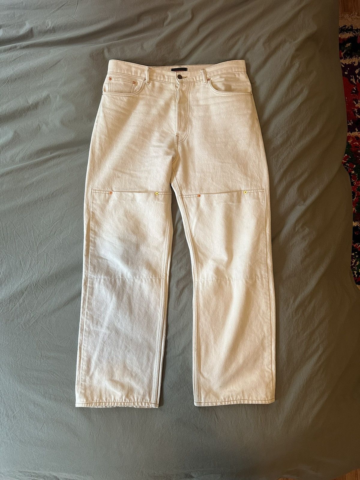 image of Carson Wach 333 Carson Watch Canvas Pants in White, Men's (Size 34)