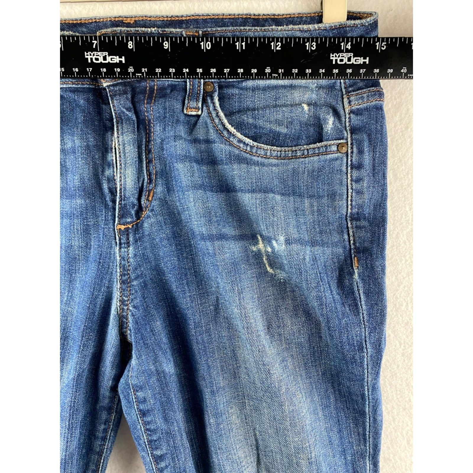 Vintage Joe's Jeans Skinny Ankle Womens 27 Denim Distressed Ripped Mid Blue Stretch Jeans Machine Washable Regular 5-Pocket Womens Jeans Size 27" / US 4 / IT 40 - 3 Thumbnail