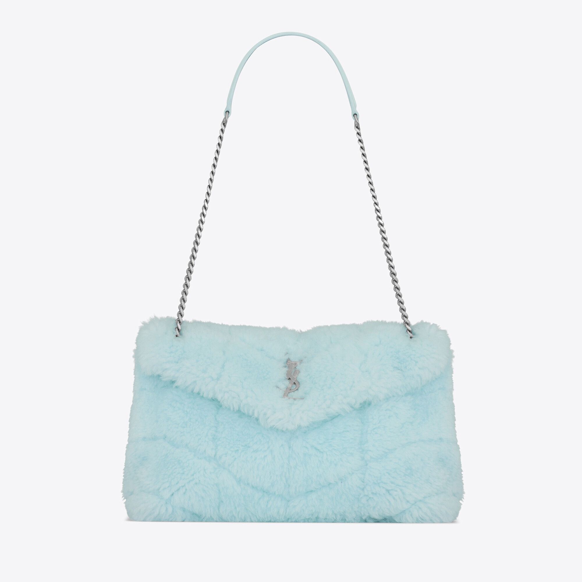 Saint Laurent Paris o1s1wg110425 Size: OS / 577476 Niki Shearling Bag Light Blue Size ONE SIZE - 1 Thumbnail