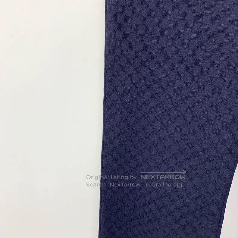 Gucci gucci Dark blue checkerboard wool casual wide-leg trousers Size US 26 / EU 42 - 3 Thumbnail
