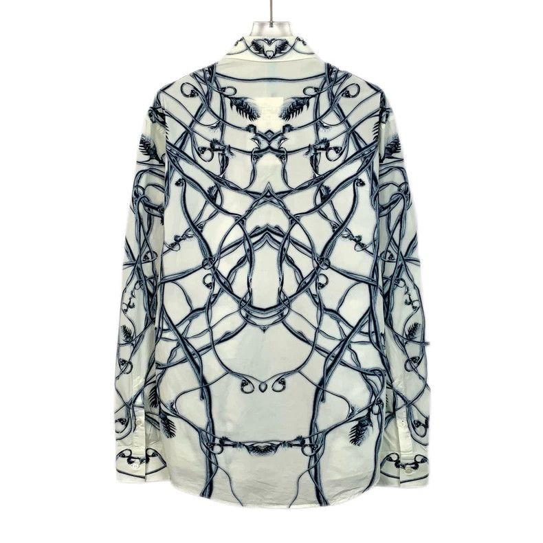 Alexander McQueen Alexander Mcqueen Color-block printed cotton lapel long-sl Size US M / EU 48-50 / 2 - 2 Thumbnail