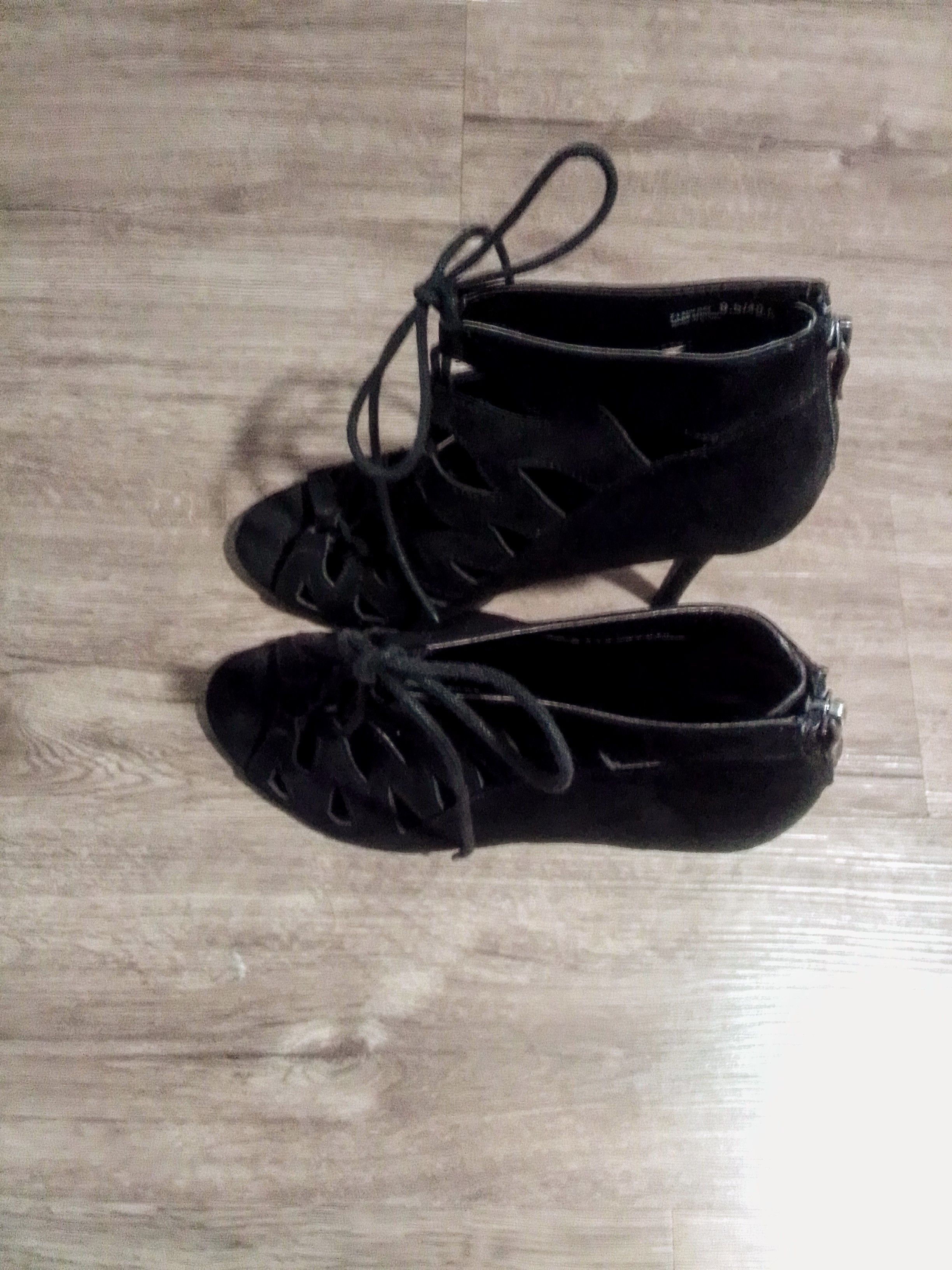 Chinese Laundry Elegant Chinese Laundry Black Open Toe Shoes with Lace Ups Size US 9.5 / IT 39.5 - 4 Thumbnail