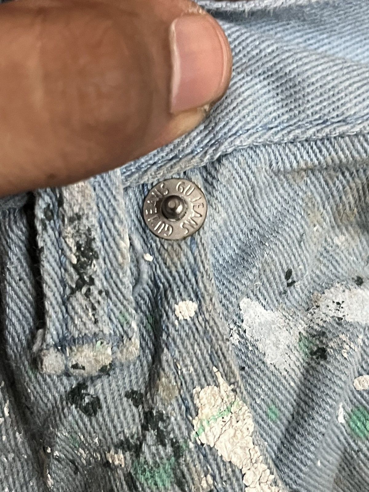 GU × Jun Takahashi × Uniqlo Vintage GU Heavy Art Splatter Dirty Denim Size US 33 - 8 Thumbnail