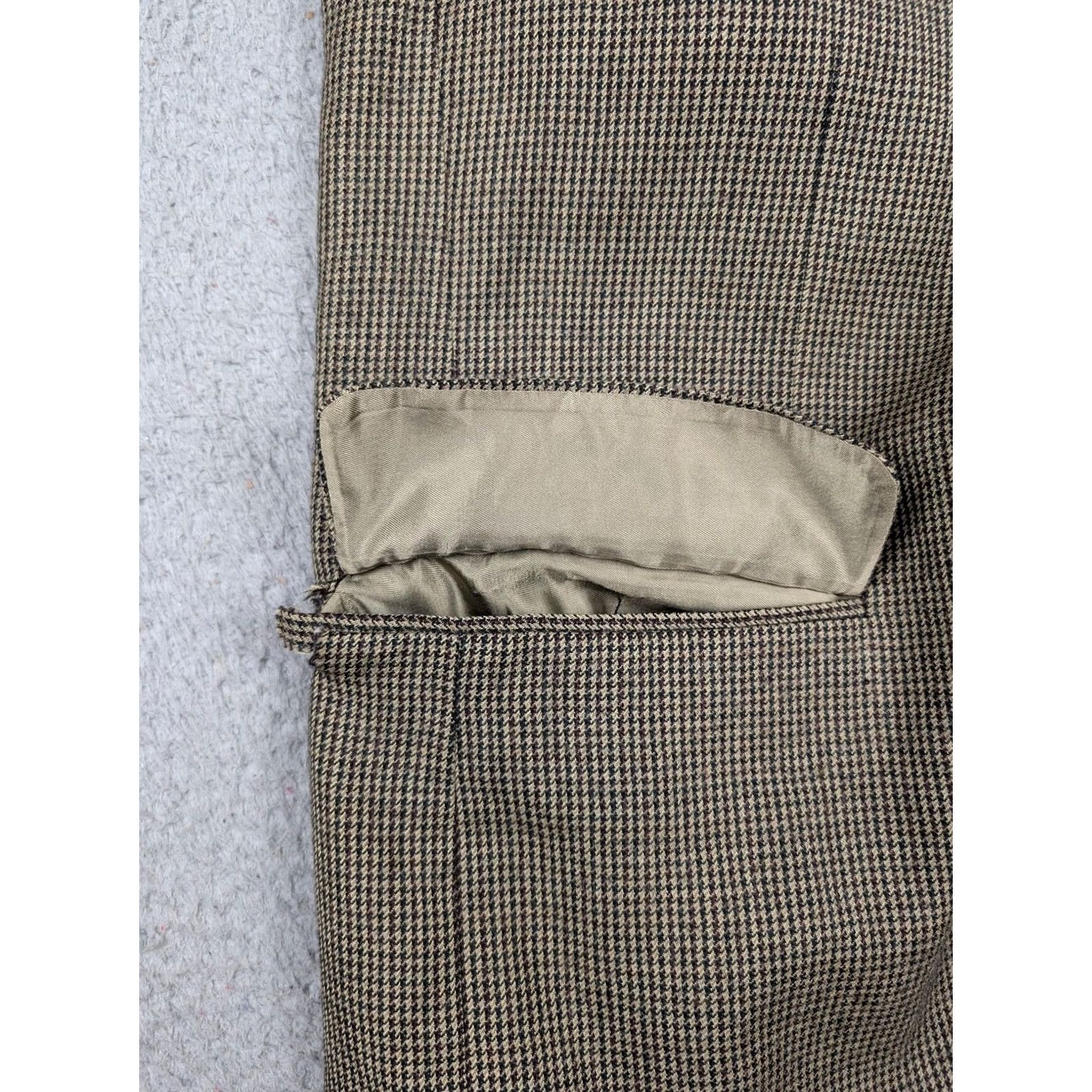 Oscar De La Renta Oscar de la Renta Blazer Mens 48R Brown Check Tweed Two Button Sport Coat Jacket Size 48R - 7 Thumbnail