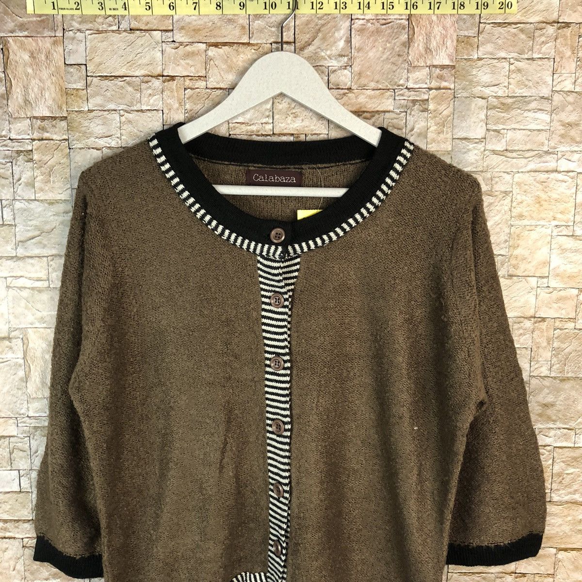 Homespun Knitwear × Japanese Brand Calabaza Brown Patterned Cardigans knitwear #A1230 Size M / US 6-8 / IT 42-44 - 5 Thumbnail
