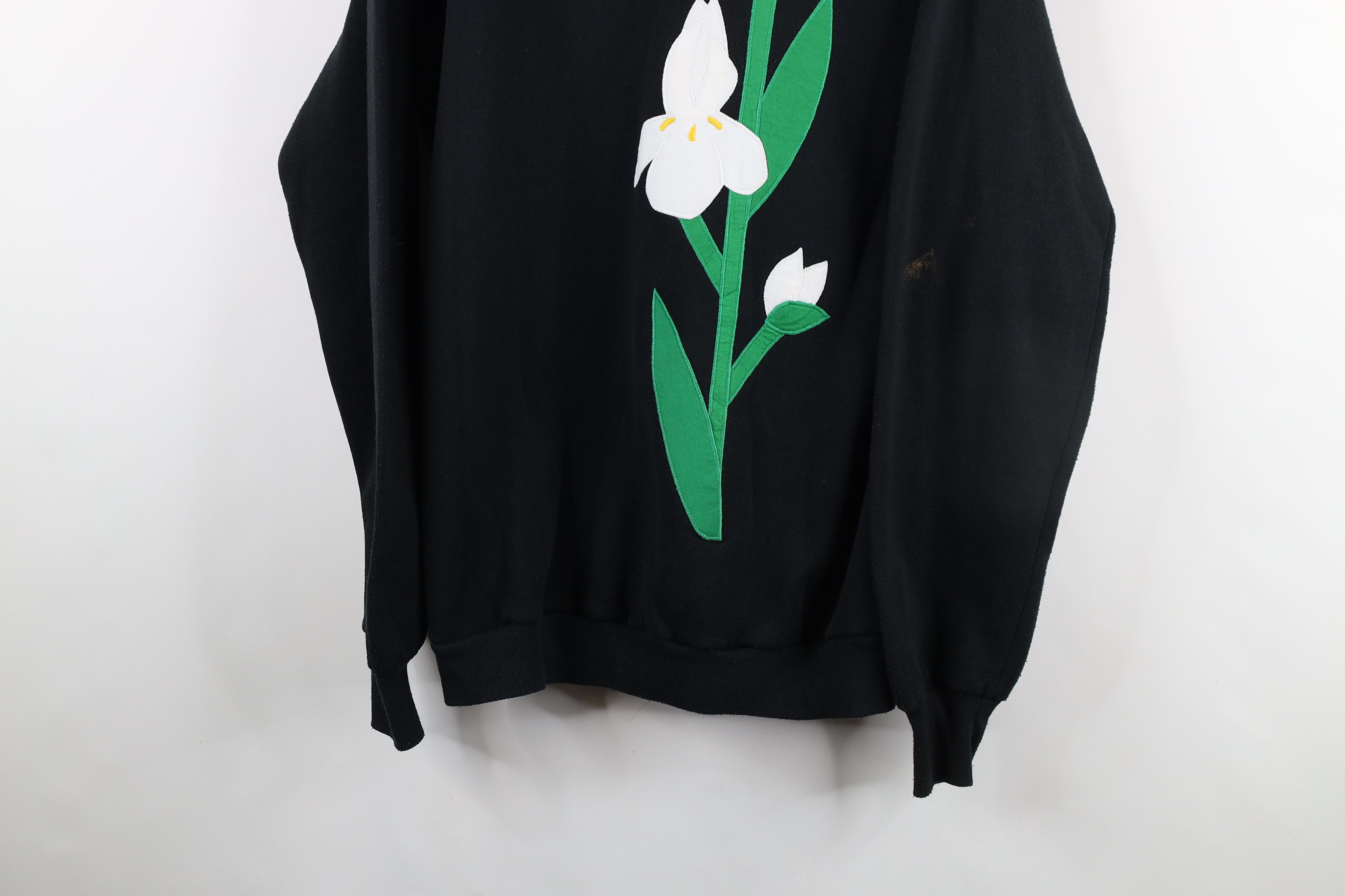 Vintage Vintage 90s Streetwear Flower Floral Crewneck Sweatshirt USA Size L / US 10 / IT 46 - 3 Thumbnail