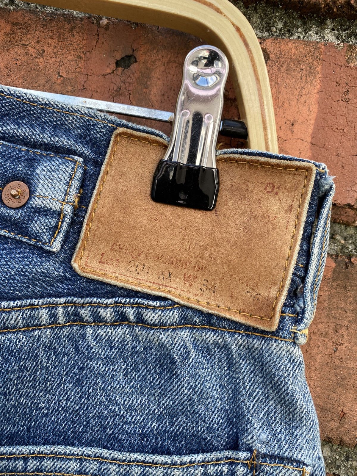 Levi's Vintage Clothing W31x28 Vintage levi's 201xx buckle back redline cut off bigE Size US 31 - 6 Thumbnail