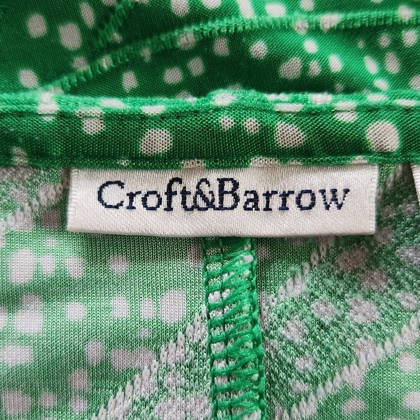 Croft & Barrow Croft & Barrow Women's Plus 1X Blouse Kelly Green Dot Top Size XL / US 12-14 / IT 48-50 - 2 Thumbnail